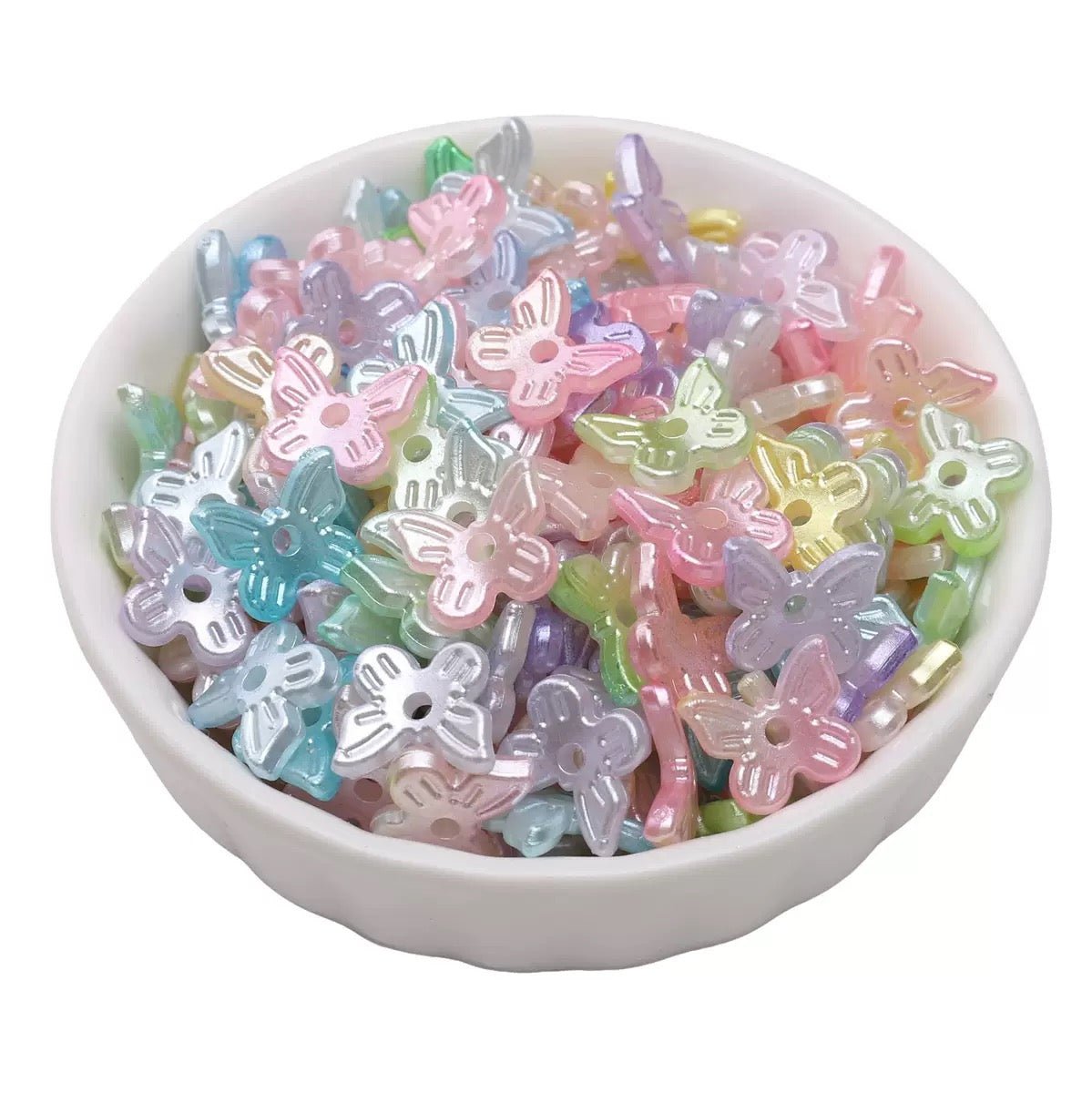 FS6471- Approximately 10×11mm Pearl Looking Butterfly With Hole Acrylic Beads Zoe's DIY Shop