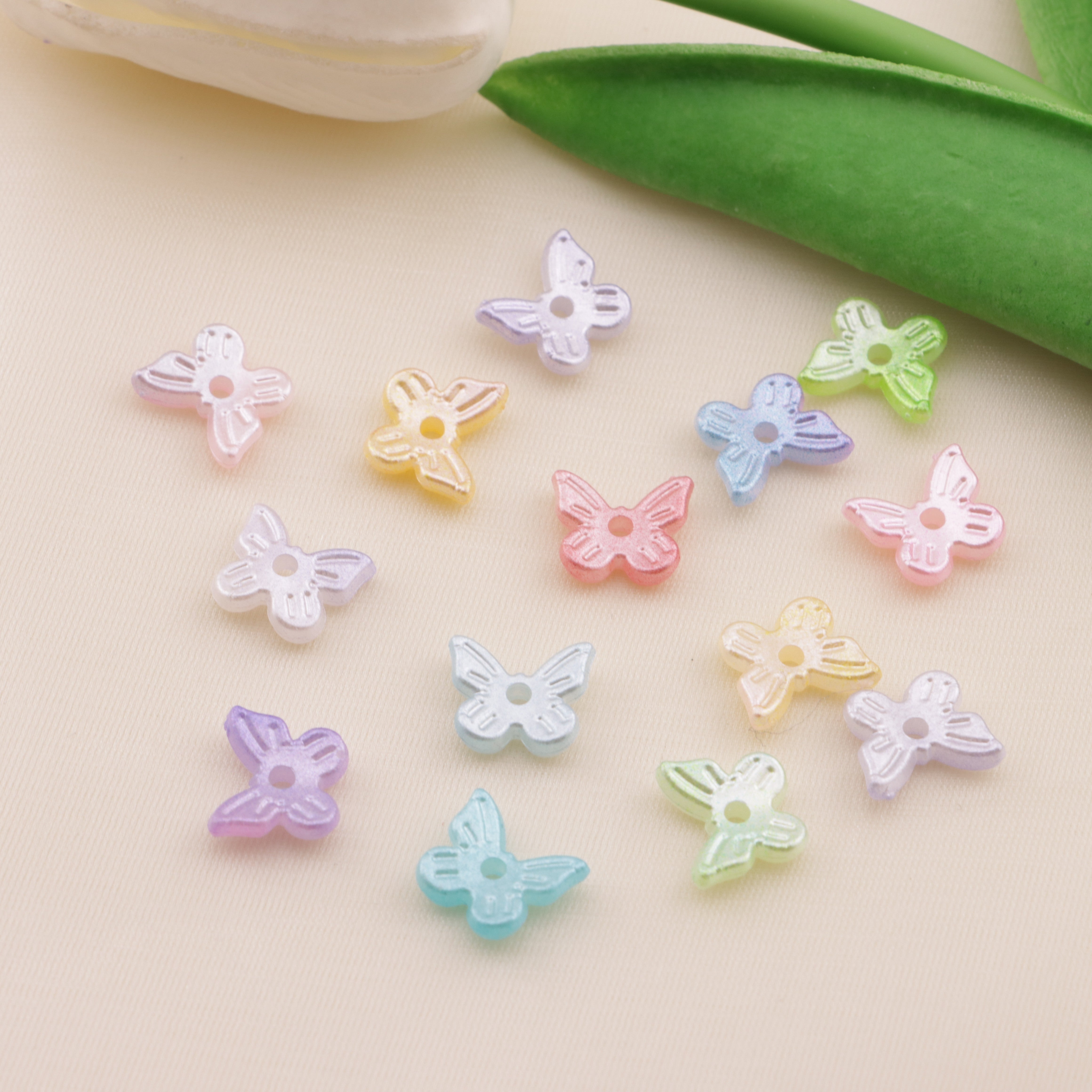 FS6471- Approximately 10×11mm Pearl Looking Butterfly With Hole Acrylic Beads Zoe's DIY Shop