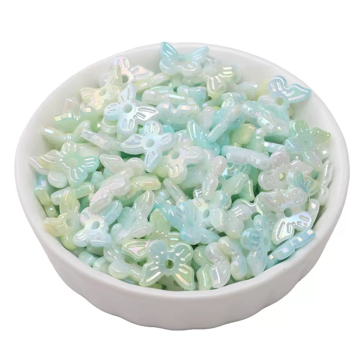 FS6471- Approximately 10×11mm Pearl Looking Butterfly With Hole Acrylic Beads Zoe's DIY Shop