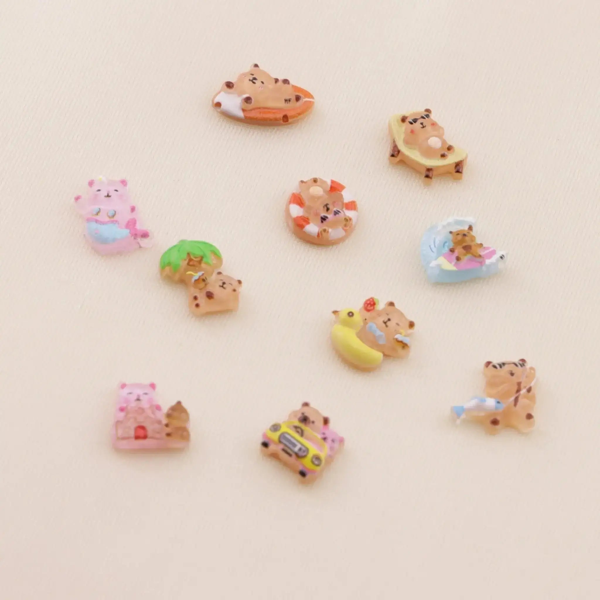 FS6478-About 8mm Capybara Nail Charms -Zoe DIY Wholesale
