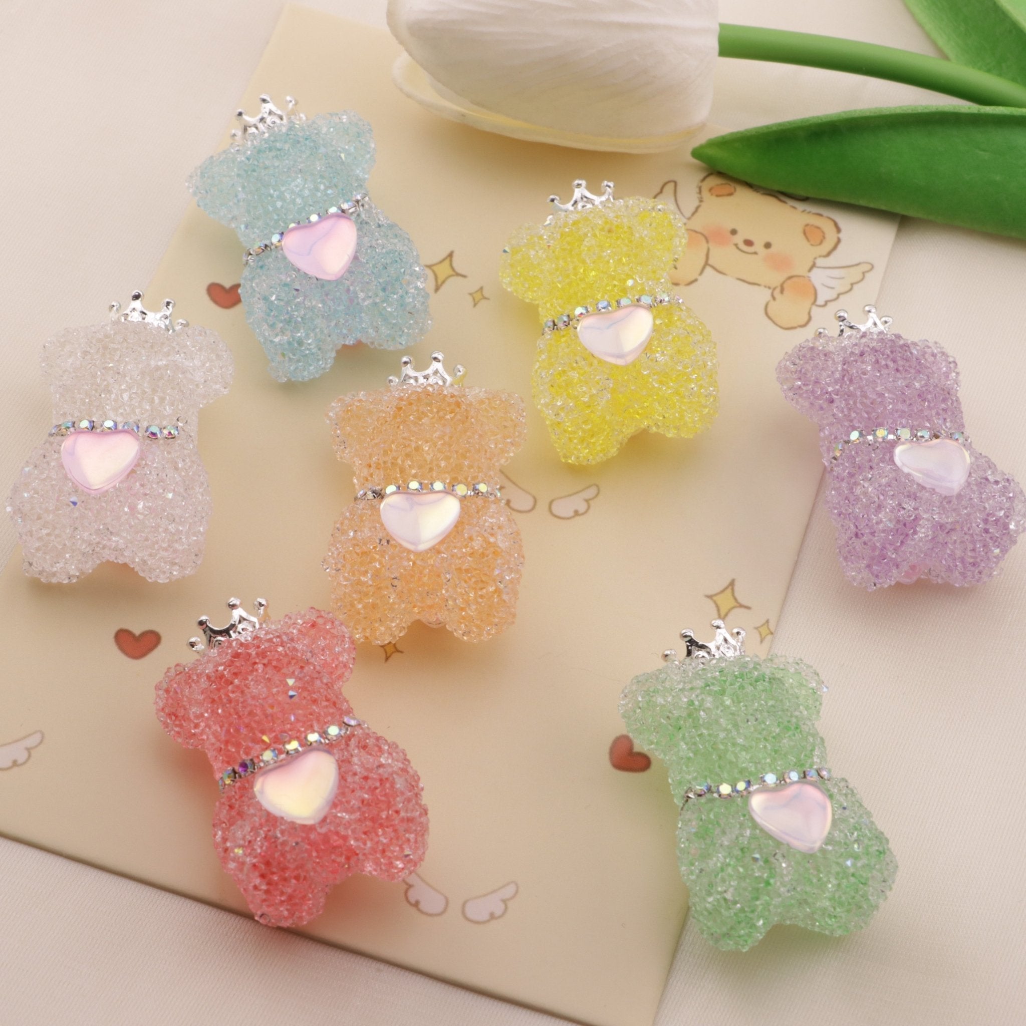 FS6489- Approximately 24mm Clear  Sugar Bear Beads Zoe's DIY Shop