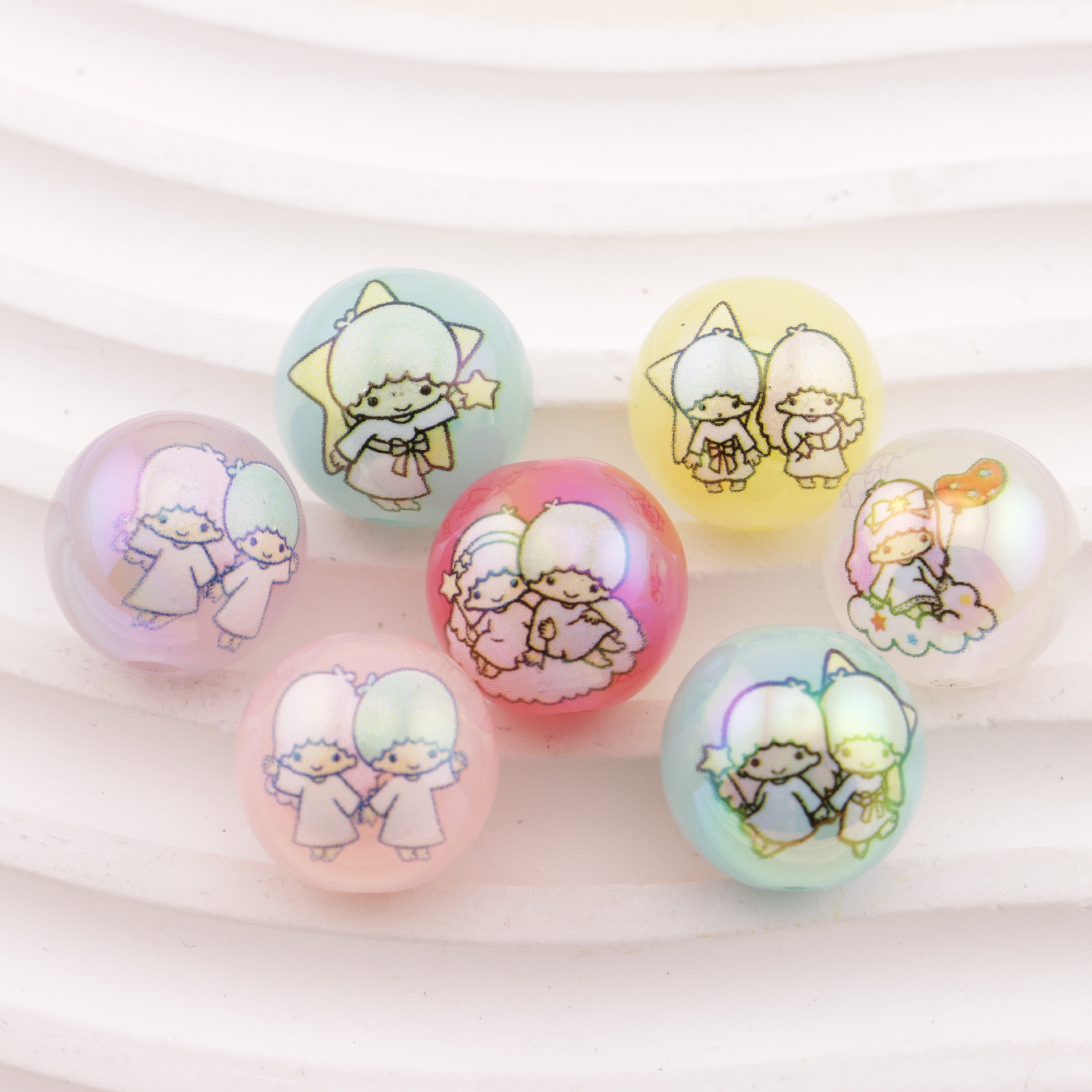 FS6497- 16mm Random Mixed Jelly Color Twin Star Printed Acrylic Beads Zoe's DIY Shop