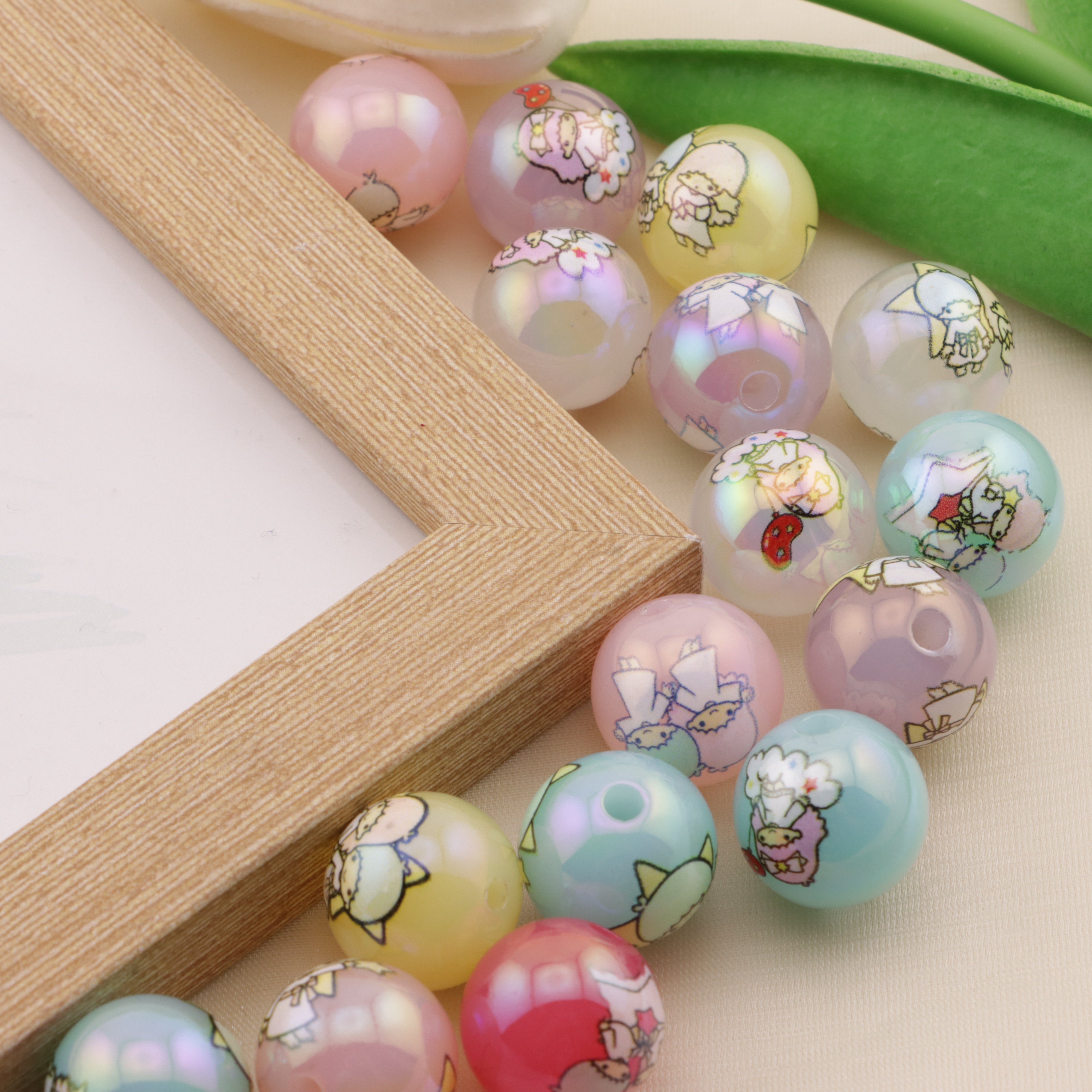 FS6497- 16mm Random Mixed Jelly Color Twin Star Printed Acrylic Beads Zoe's DIY Shop