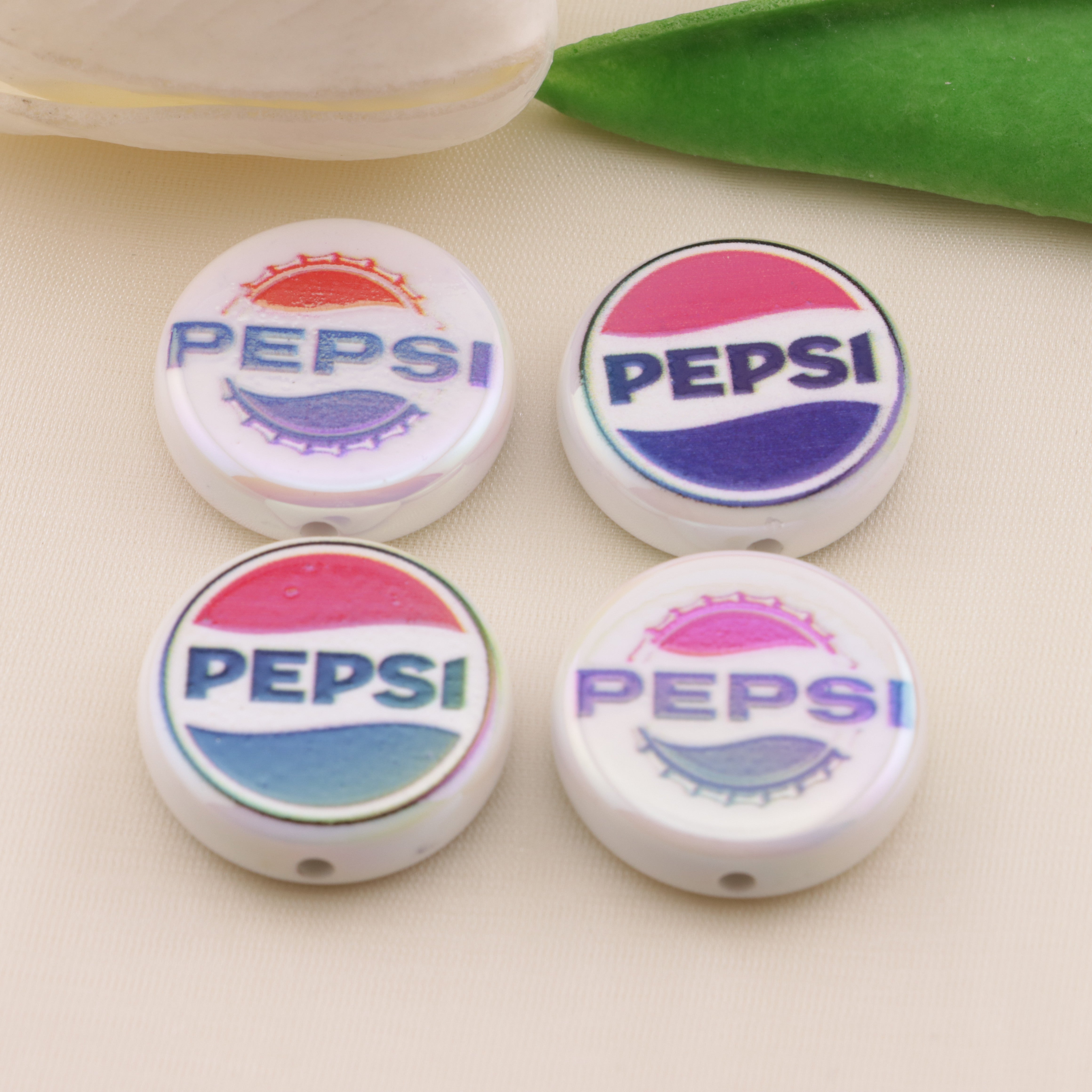 FS6499- 20mm Pepsi Cola Round Acrylic Beads Zoe's DIY Shop