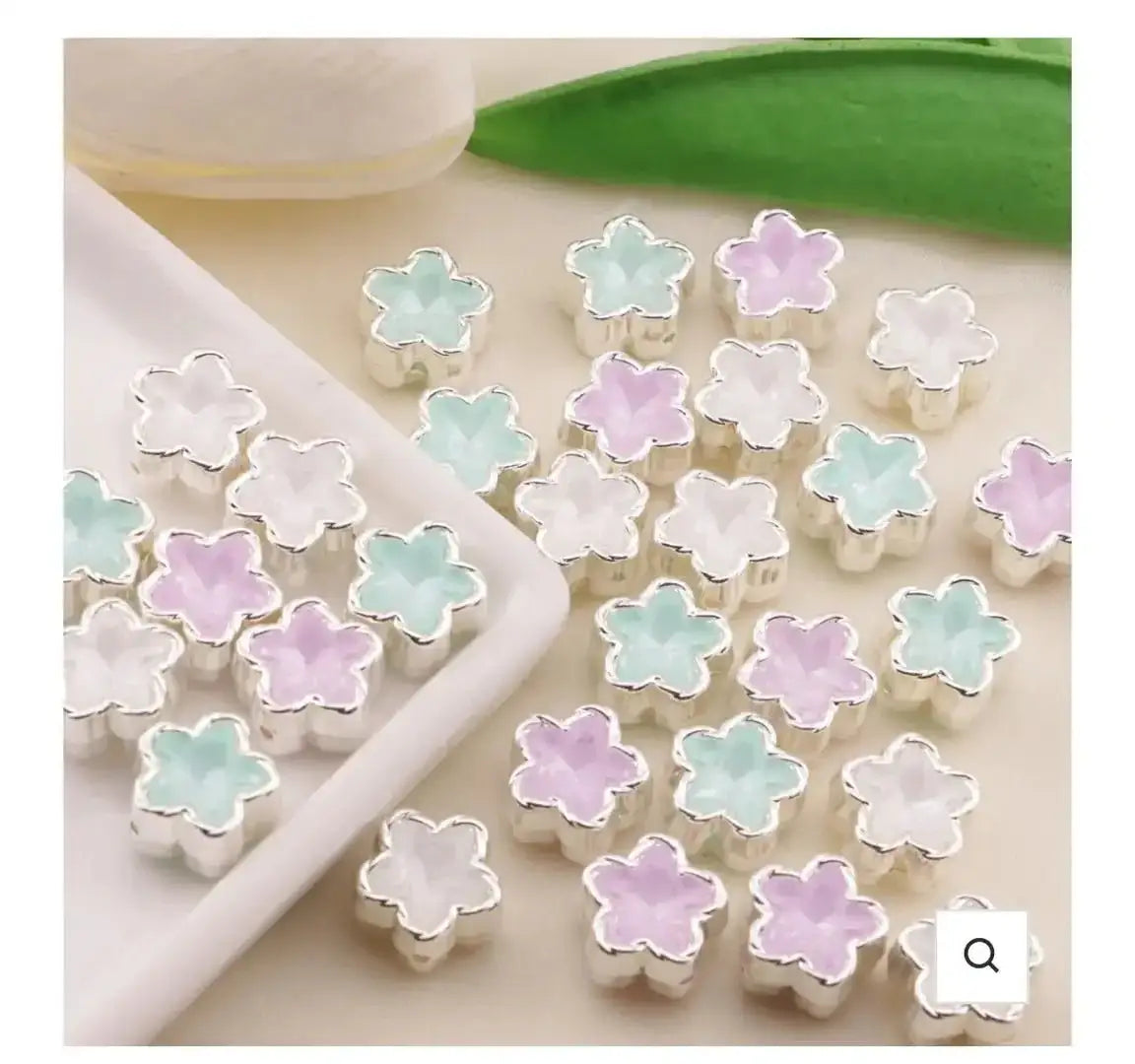 FS6500-About 12mn Star Gemstone Metal Beads -Zoe DIY Wholesale