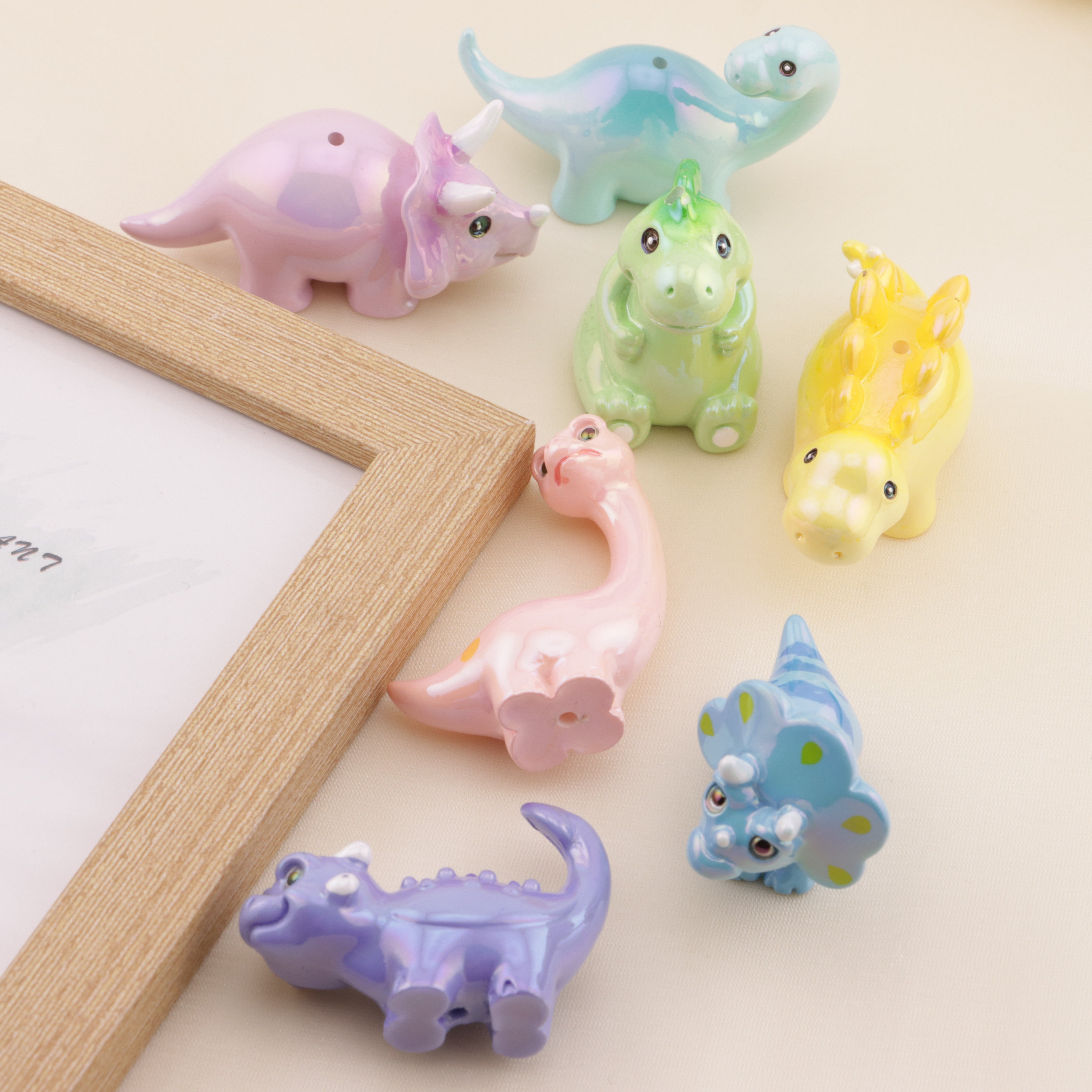 FS6501- 3.5×2.8Cm   UV-Plated Dinosaur Resin Beads Zoe's DIY Shop