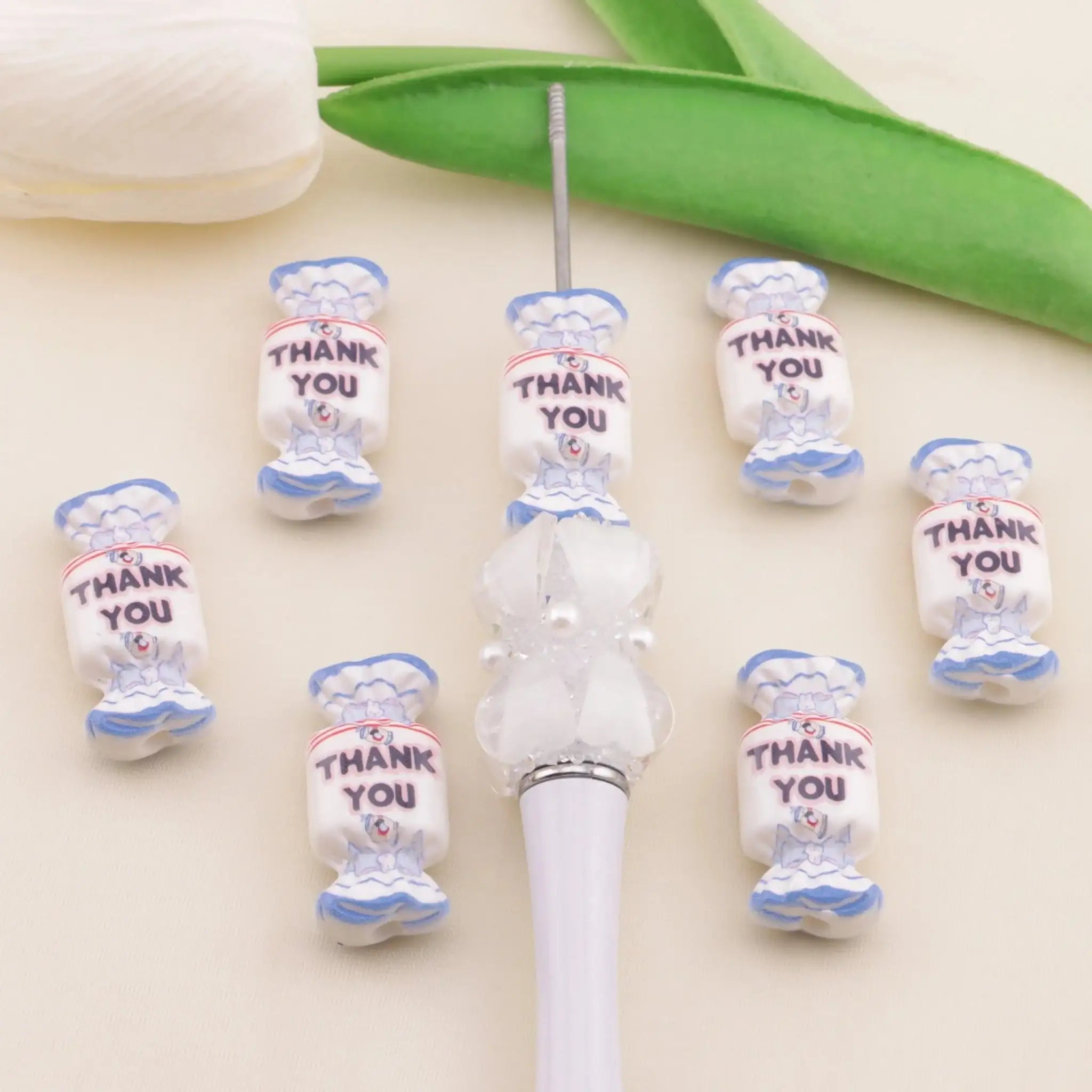 FS6503-Thank You Sugar Acrylic Beads -Zoe DIY Wholesale