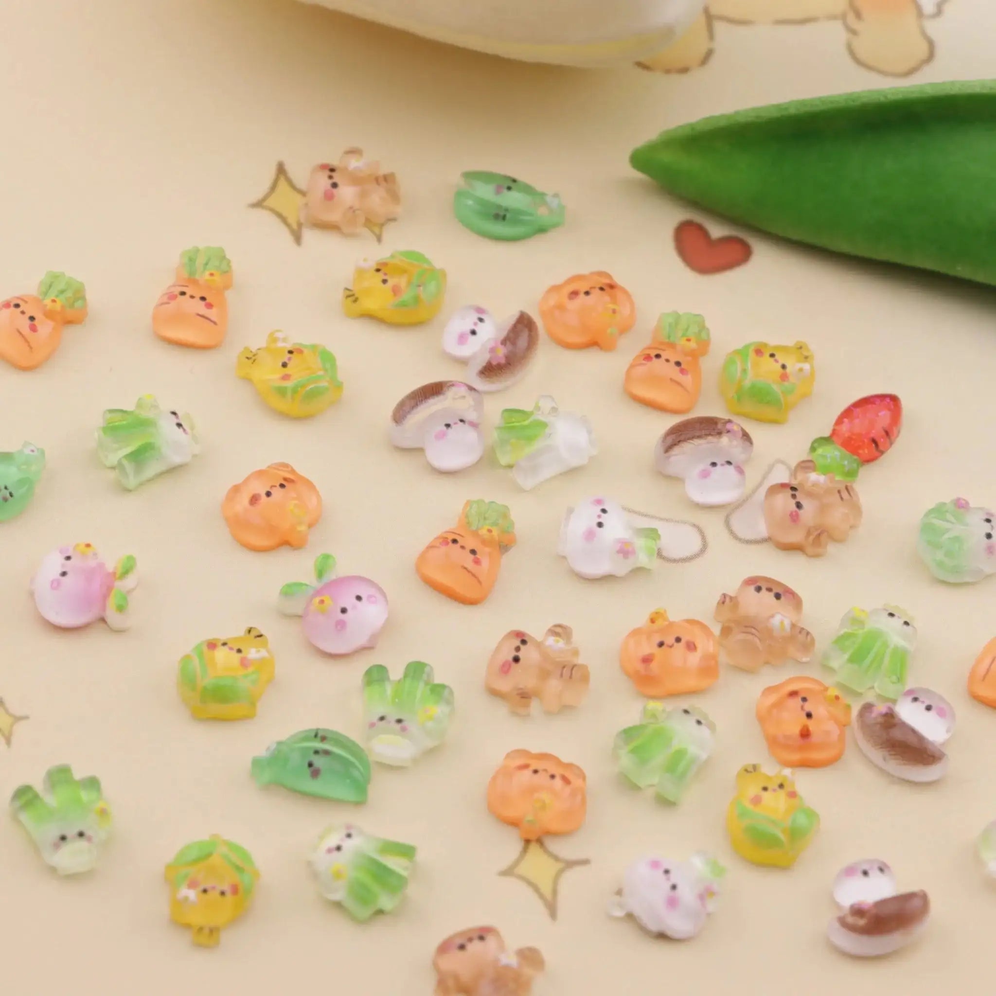 FS6508-About 6×7mm Ice Transparent Vegetable Series Nail Stickers -Zoe DIY Wholesale