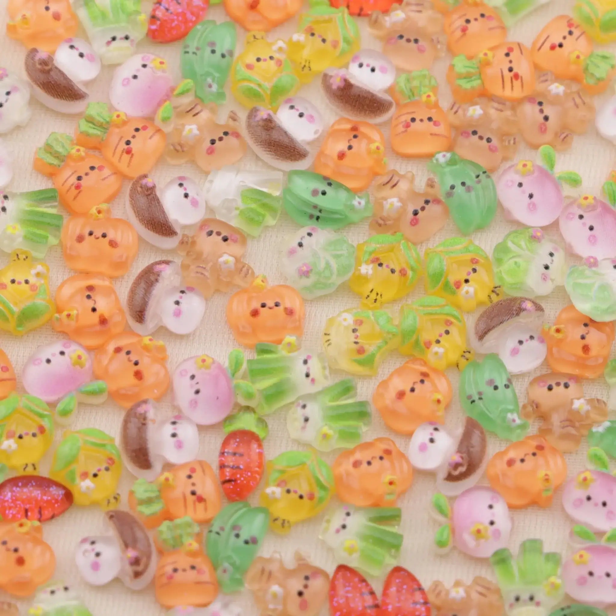 FS6508-About 6×7mm Ice Transparent Vegetable Series Nail Stickers -Zoe DIY Wholesale