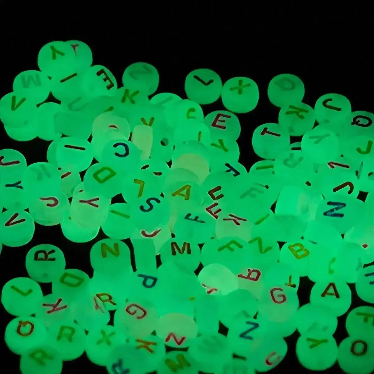 FS6545-4*7 Aperture 12mm 4*7 Font Mixed Color Luminous Acrylic Letter Beads -Zoe DIY Wholesale