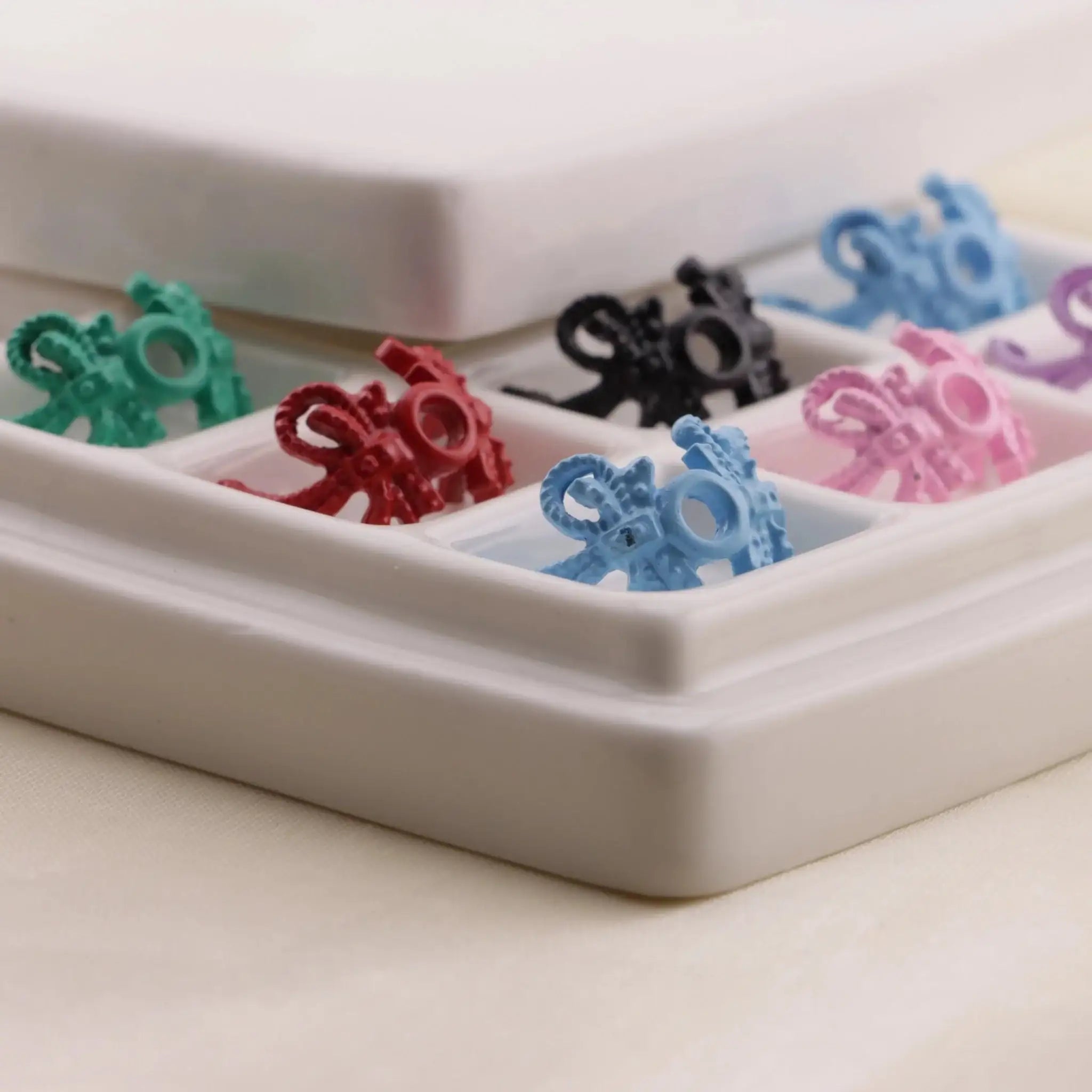 FS6549-ENAMEL DOUBLE BOWS METAL SPACERS Enamel Double Bows Metal Spacers -Zoe DIY Wholesale