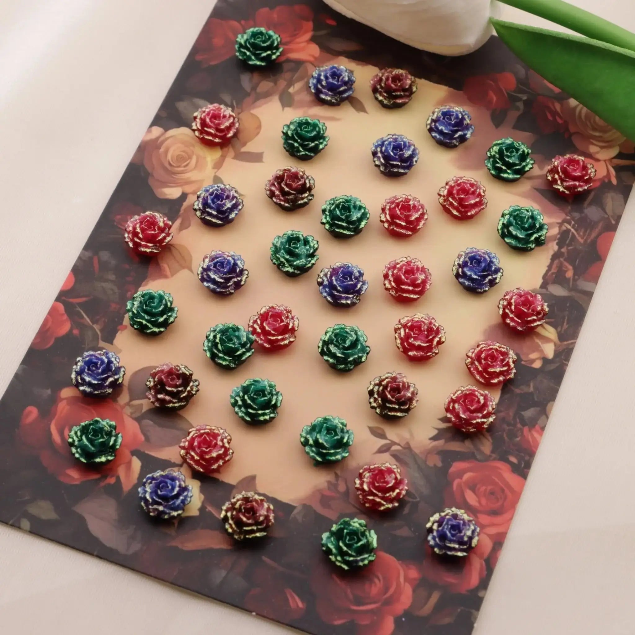 FS6554-10mm Luminous Soft Flower Charms Ye Guang Ruan Hua Tie Pian For DIY Project -Zoe DIY Wholesale