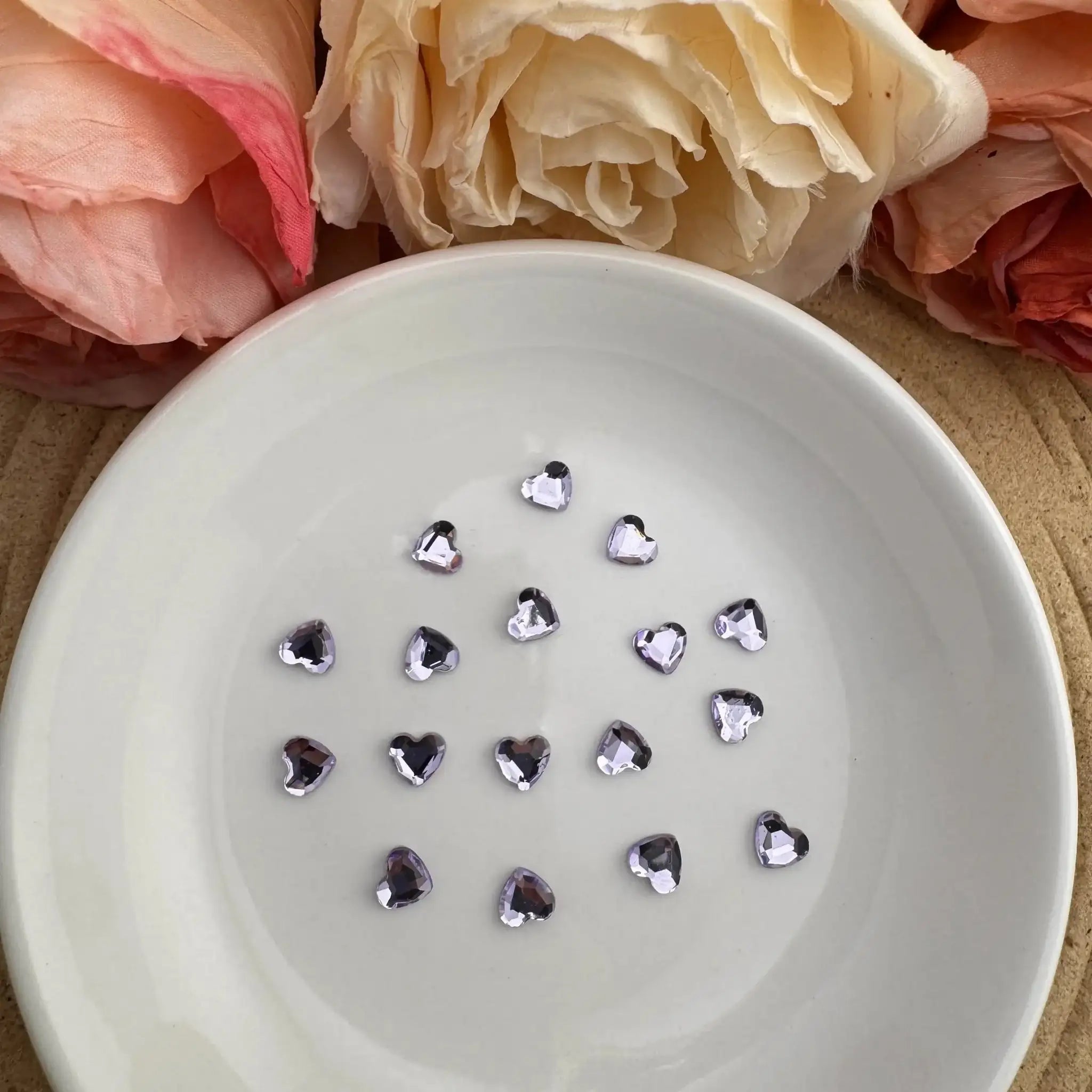 FS6555-About 6mm Crystal Heart Nail Charms For Making Nail Art Fancy Beads Pens -Zoe DIY Wholesale