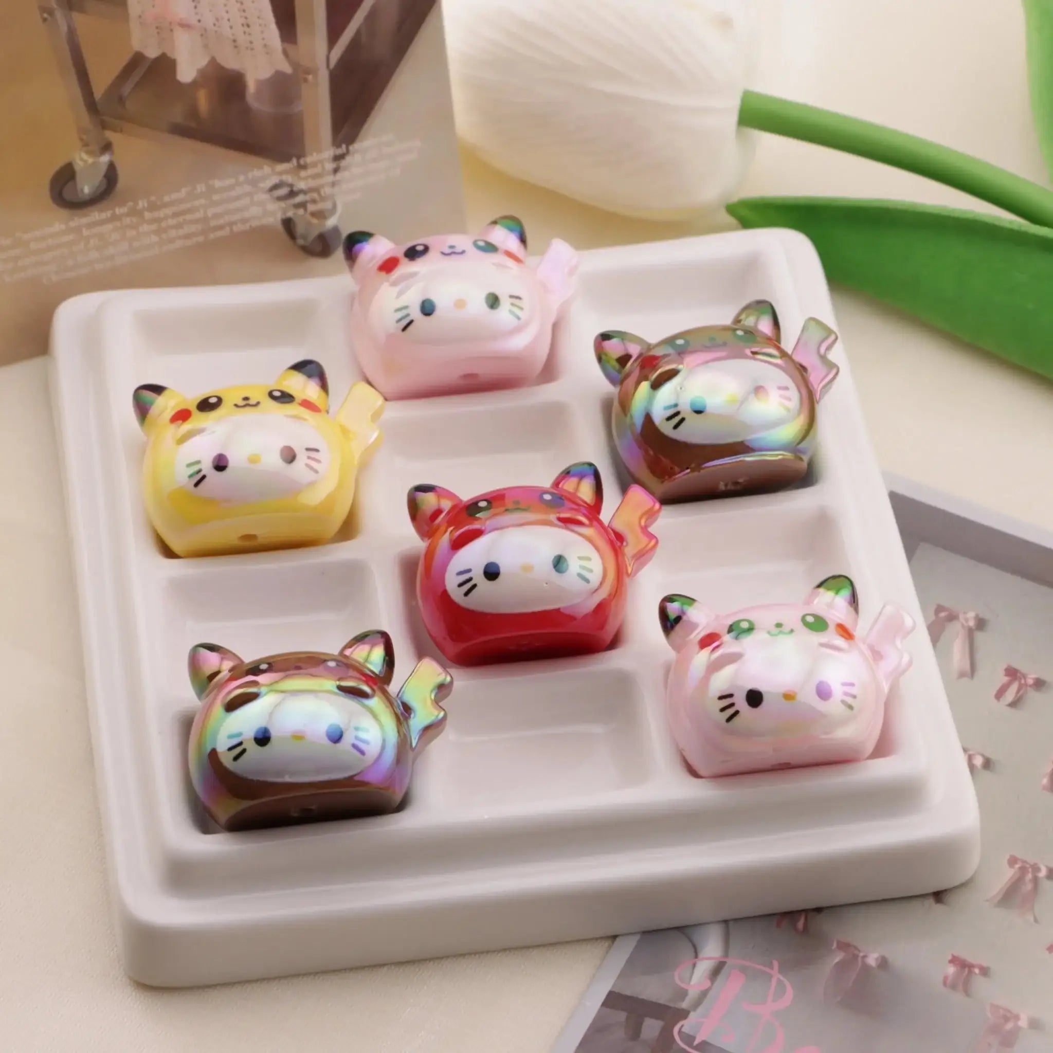 FS6566-About 29*22mm UV HK Kitty Pikachu Beads Beads Fit For Pen -Zoe DIY Wholesale