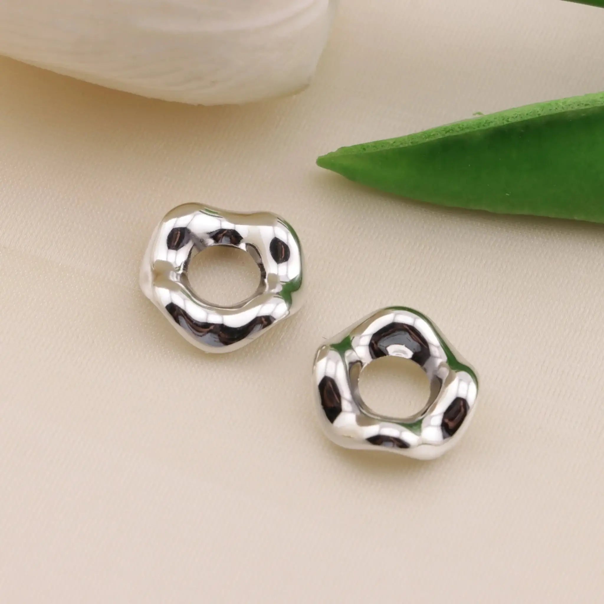 FS6577-13mm Gold-Plated Or Silver-Plated Wavy Spacer Beads -Zoe DIY Wholesale