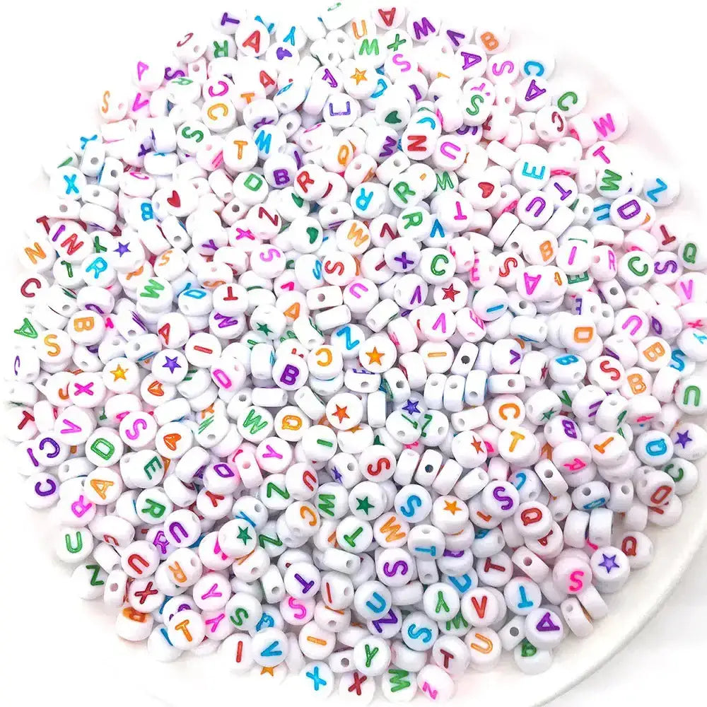 FS6761-4*7MM White Black Acrylic Number Beads -Zoe DIY Wholesale
