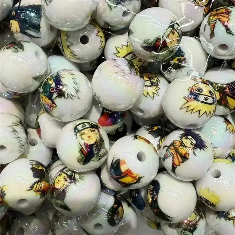 FS6787-16MM Naruto Pattern Beads White Background -Zoe DIY Wholesale
