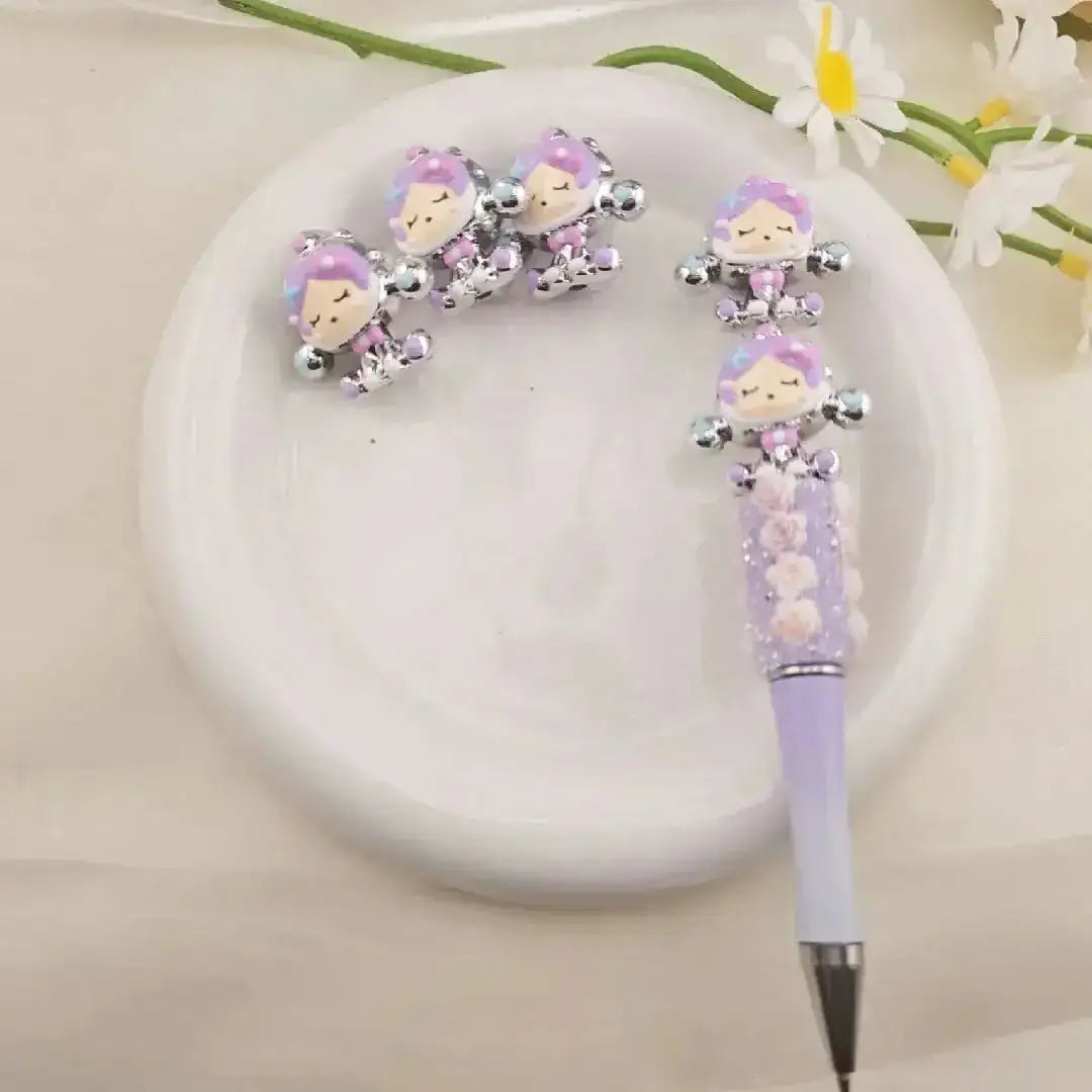 FS6845-28*30MM Hand-Painted Creamy Cute Granules Fancy Beads For DIY Crafts Necklace Bracelets Beadable Pens -Zoe DIY Wholesale