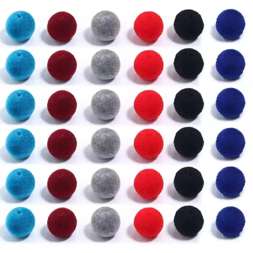 FS6889-8mm Random Dark Color Mixed Flocked Acrylic Beads Fit For Beadable Pens -Zoe DIY Wholesale