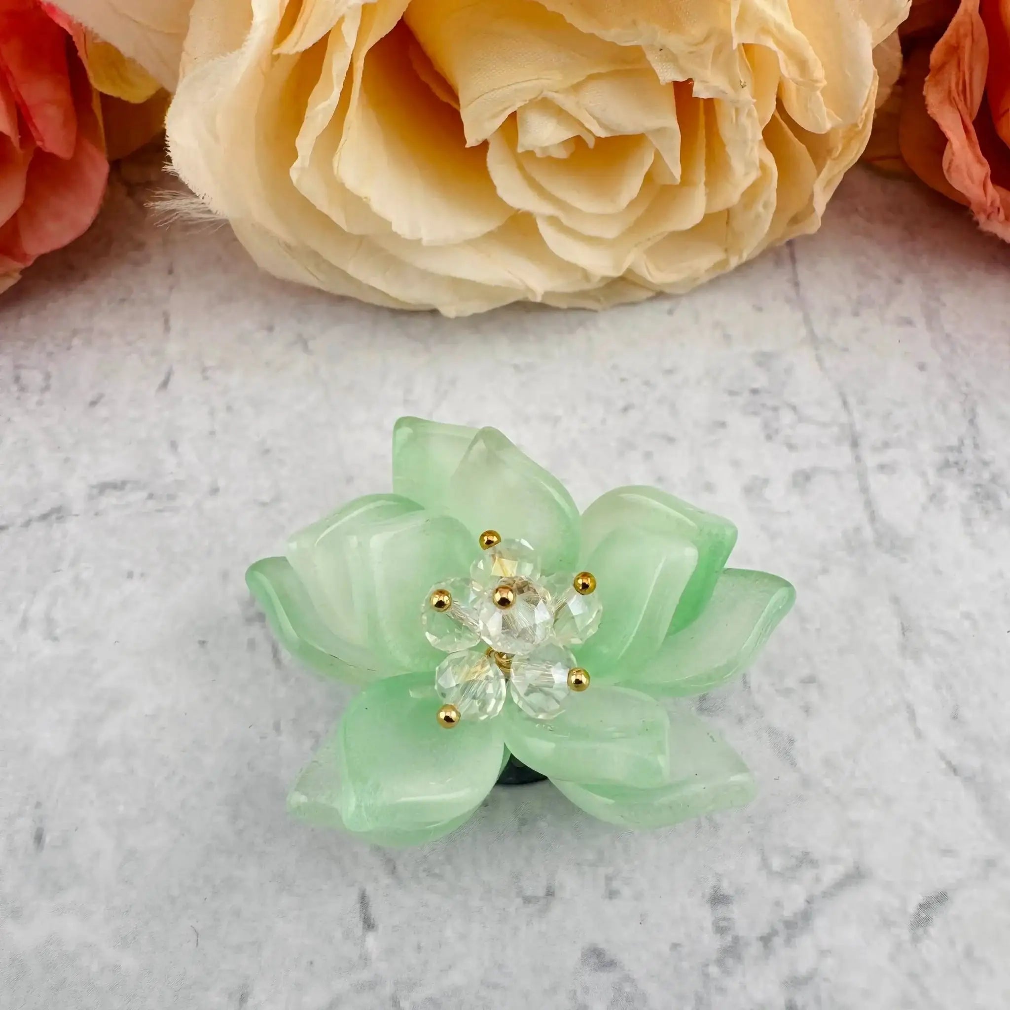 FS6927-Anout 45mm Double Layer Glass Flower Patch -Zoe DIY Wholesale