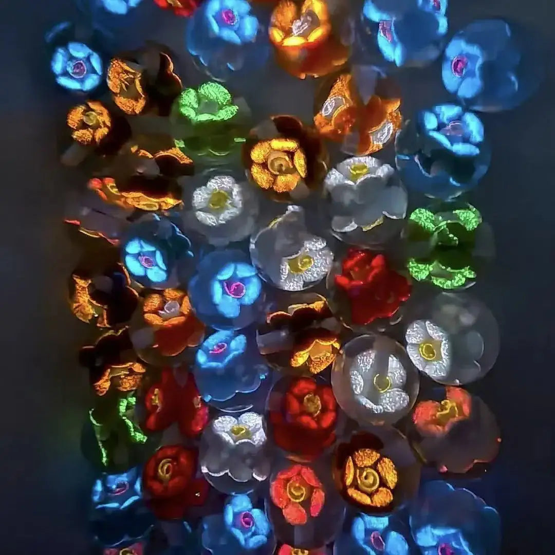 FS6944-16mm Luminous Flower Resin Beads Fit For Beadable Pens Jewelry Making Keychain Making -Zoe DIY Wholesale