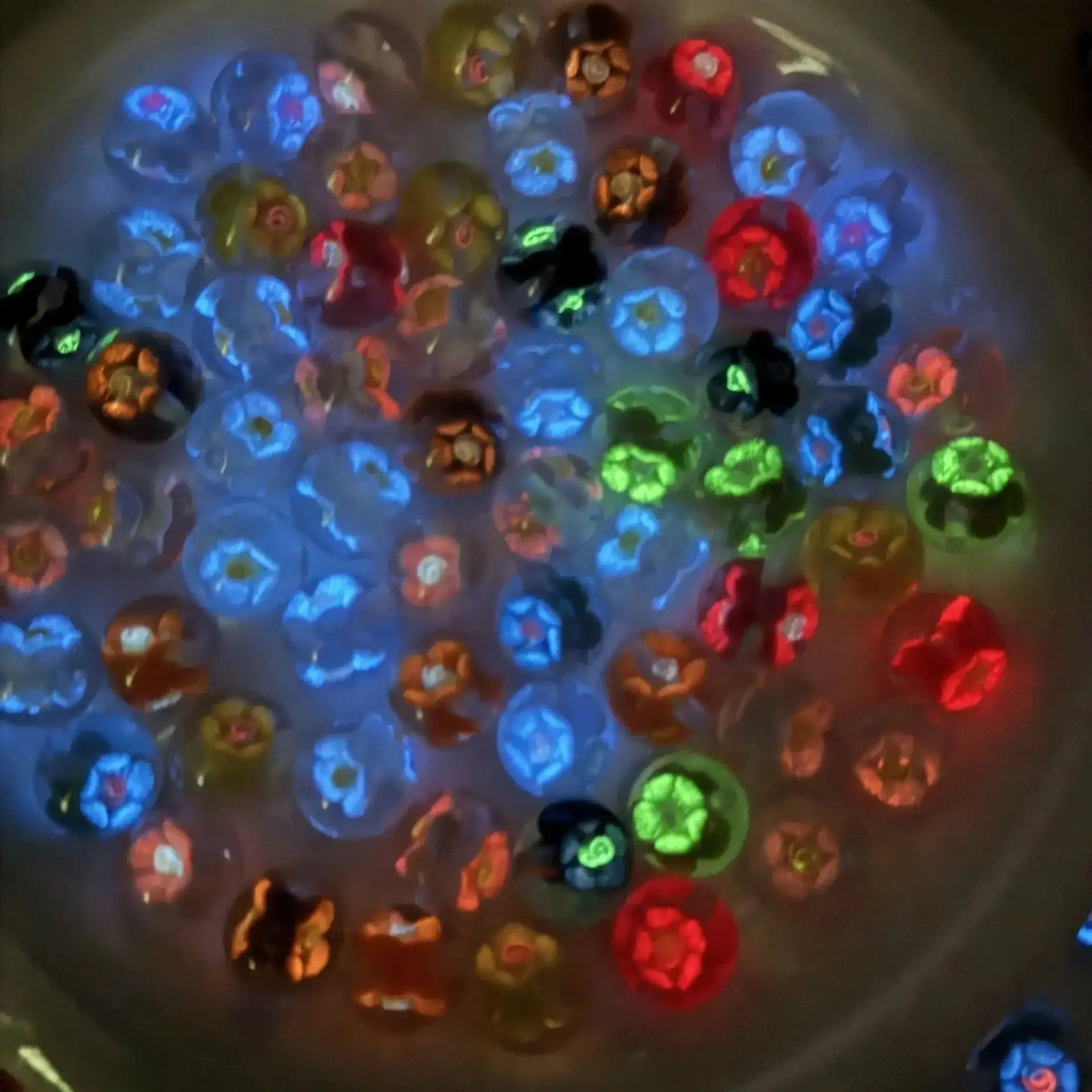 FS6944-16mm Luminous Flower Resin Beads Fit For Beadable Pens Jewelry Making Keychain Making -Zoe DIY Wholesale