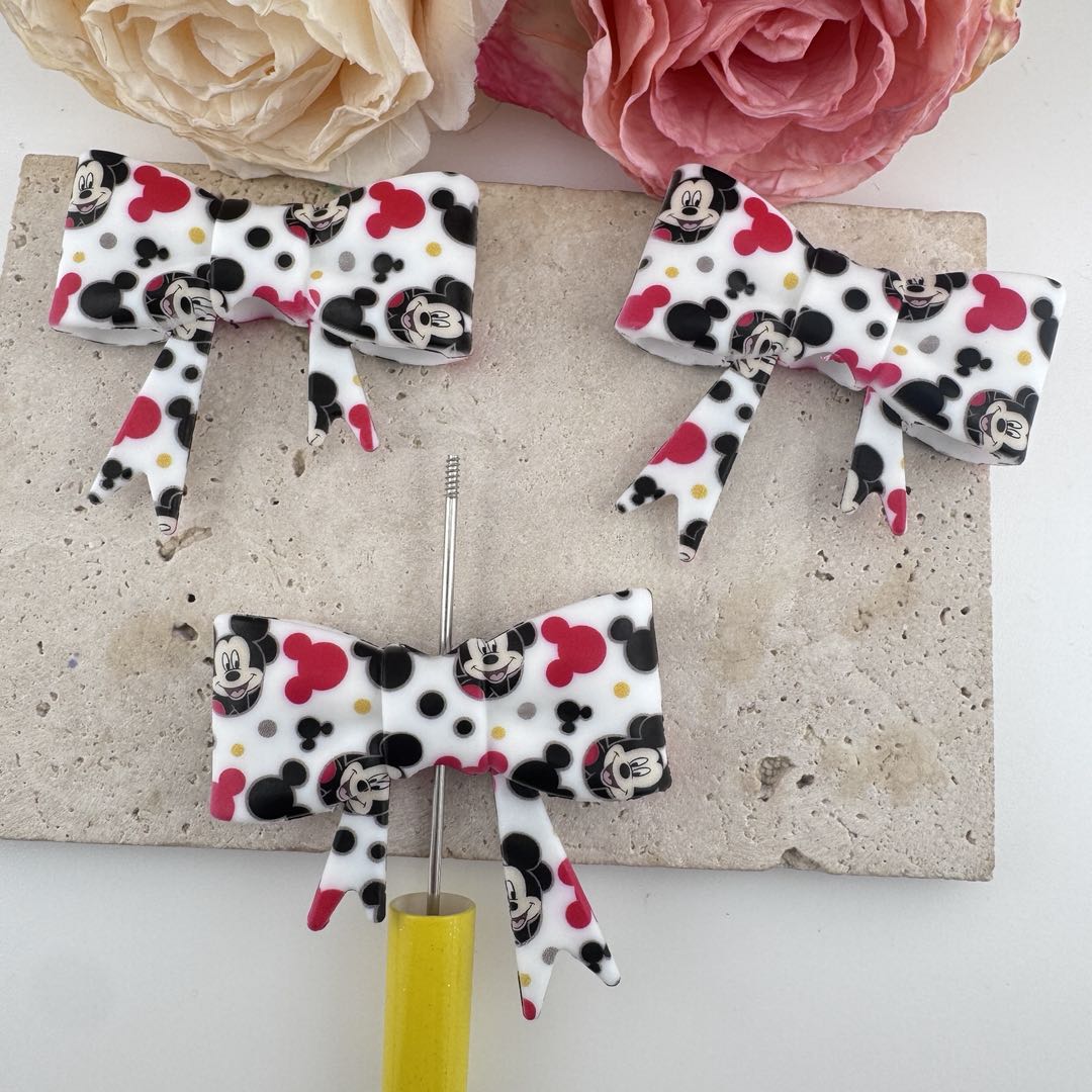 FS19629-About 50*60mm Mickey Silicone Focal Bow Beads