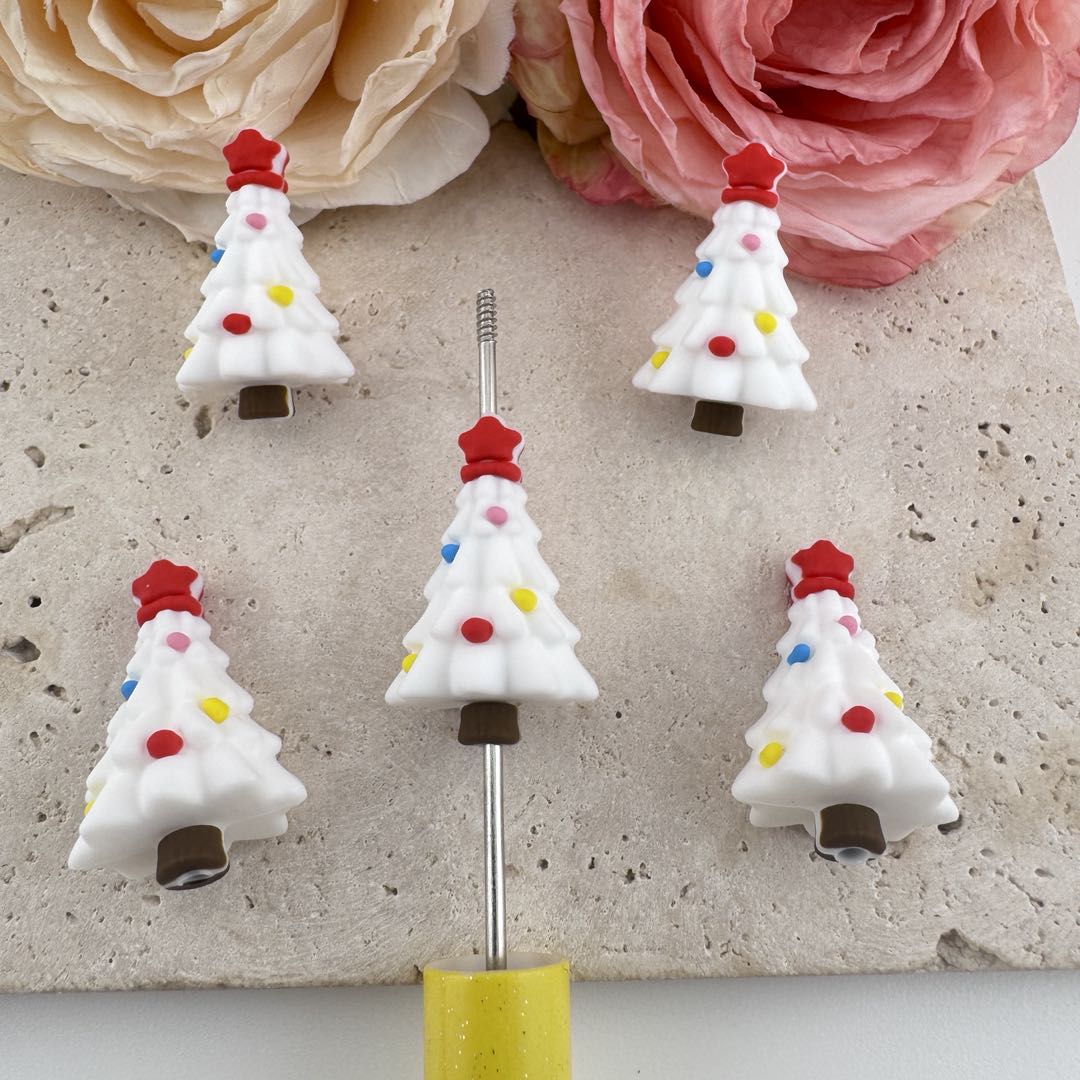 FS19650-About 19*30mm Christmas Tree Silicone Focal Beads