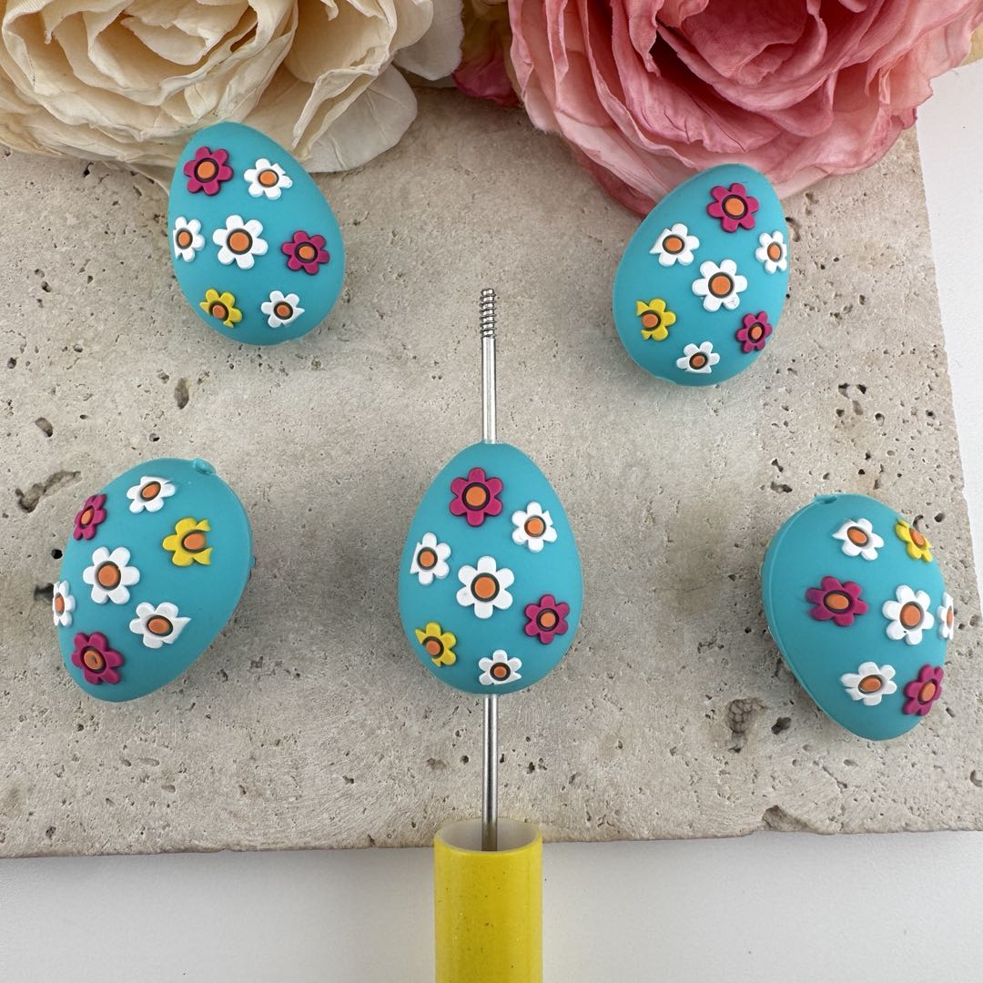FS19644-About 20*27mm Easter Egg Silicone Focal Beads
