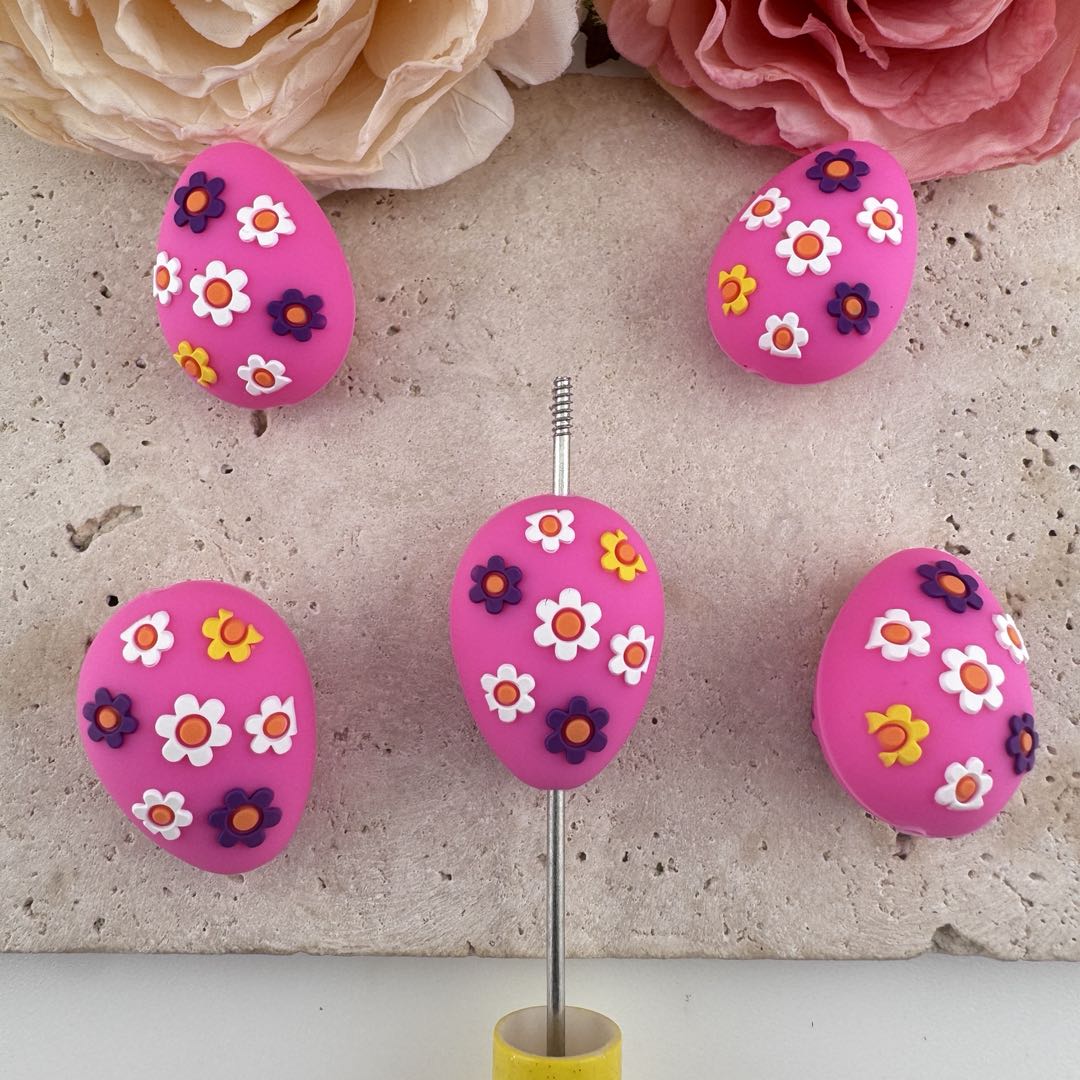 FS19637-About 20*27mm Easter Egg Silicone Focal Beads