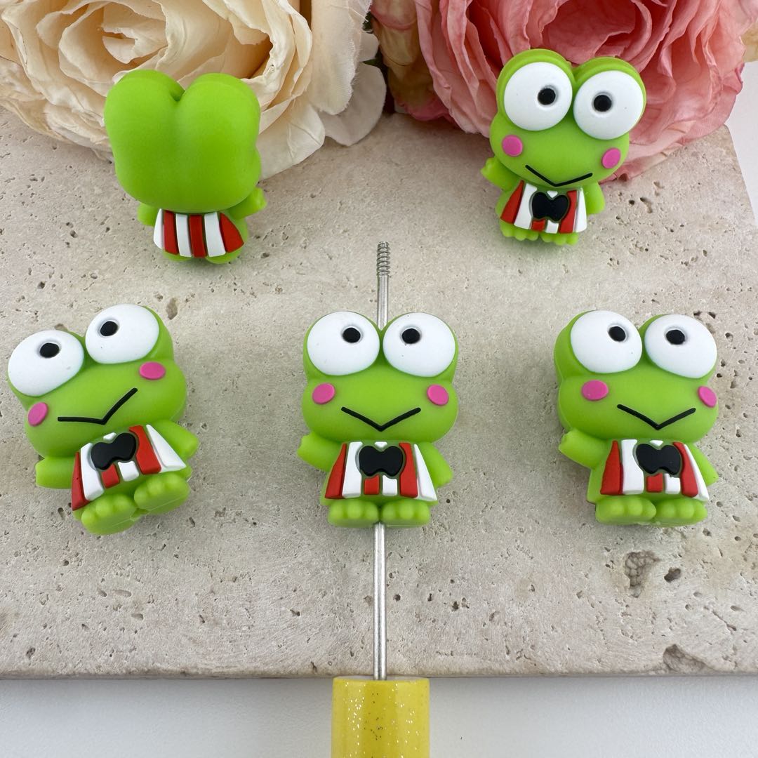 FS19654-About 22*29mm Frog Silicone Focal Beads