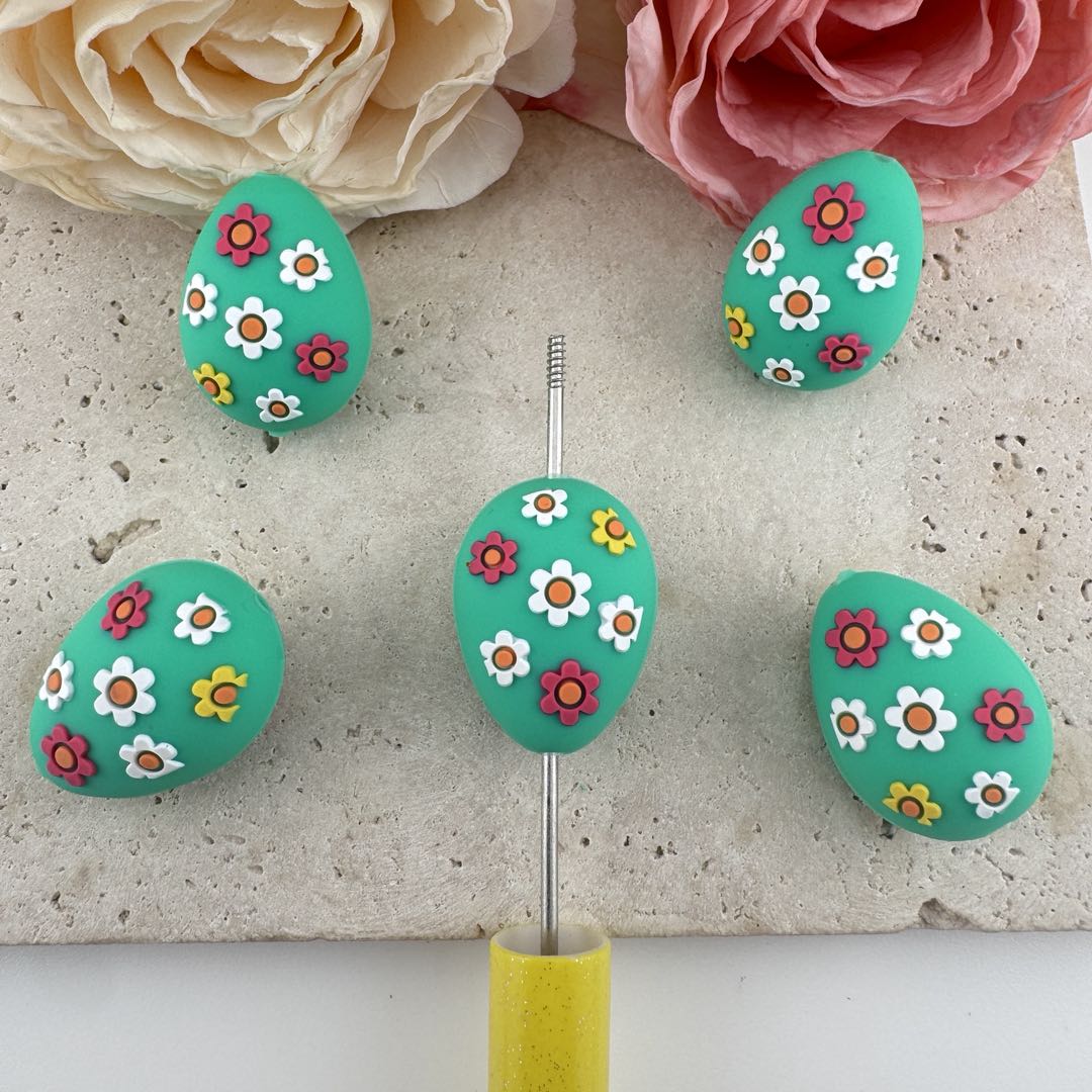 FS19633-About 20*27mm Easter Egg Silicone Focal Beads