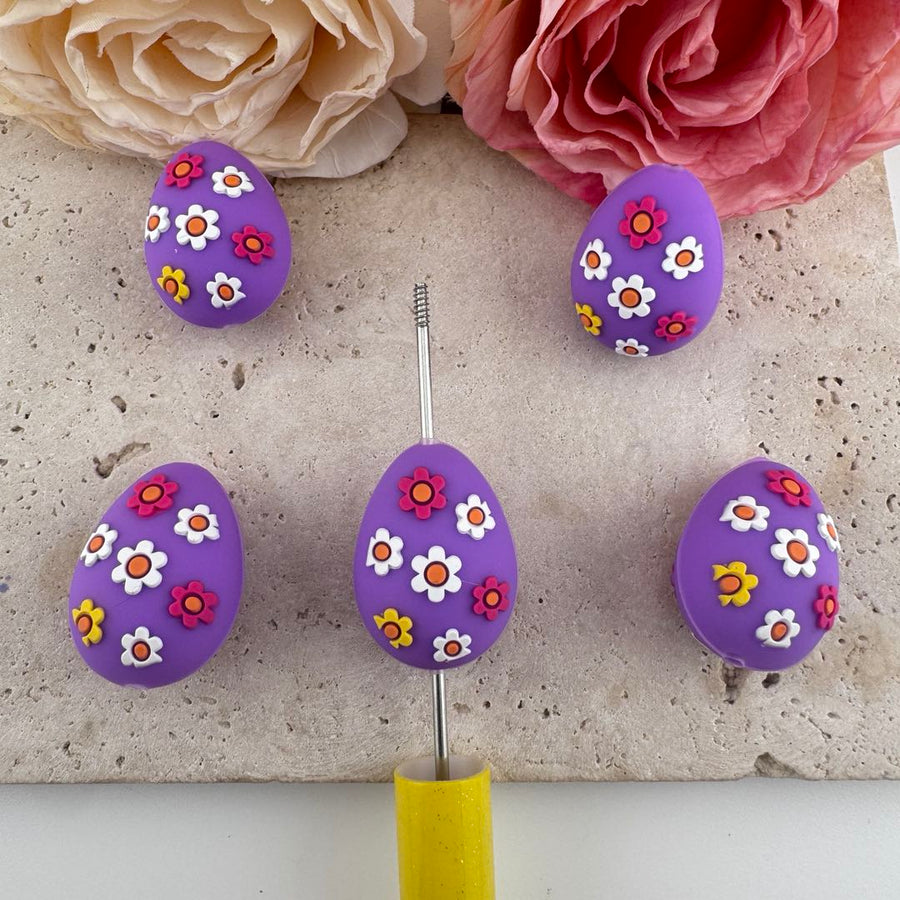 FS19640-About 20*27mm Easter Egg Silicone Focal Beads