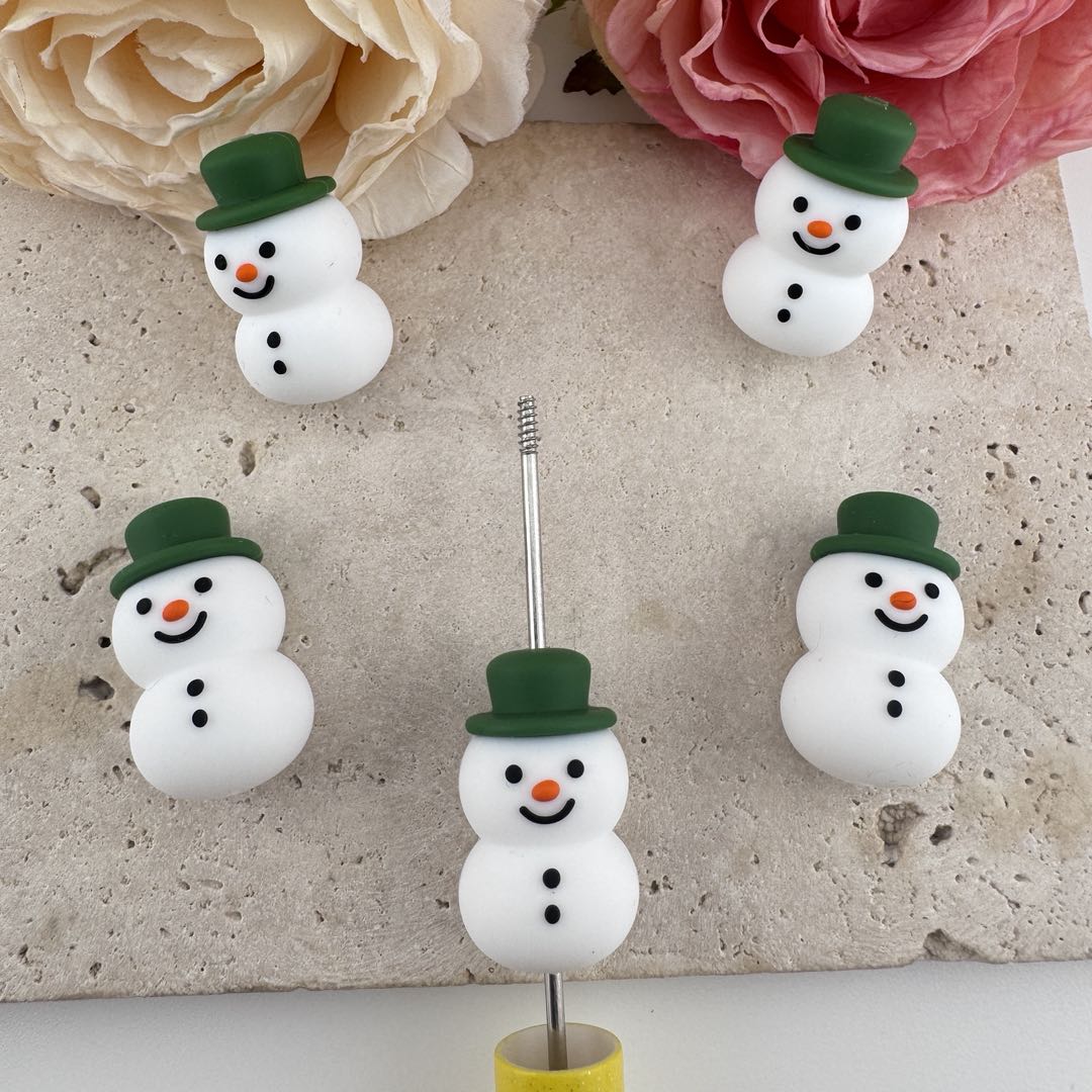 FS19643-About 26*30mm Snowman Silicone Focal Beads