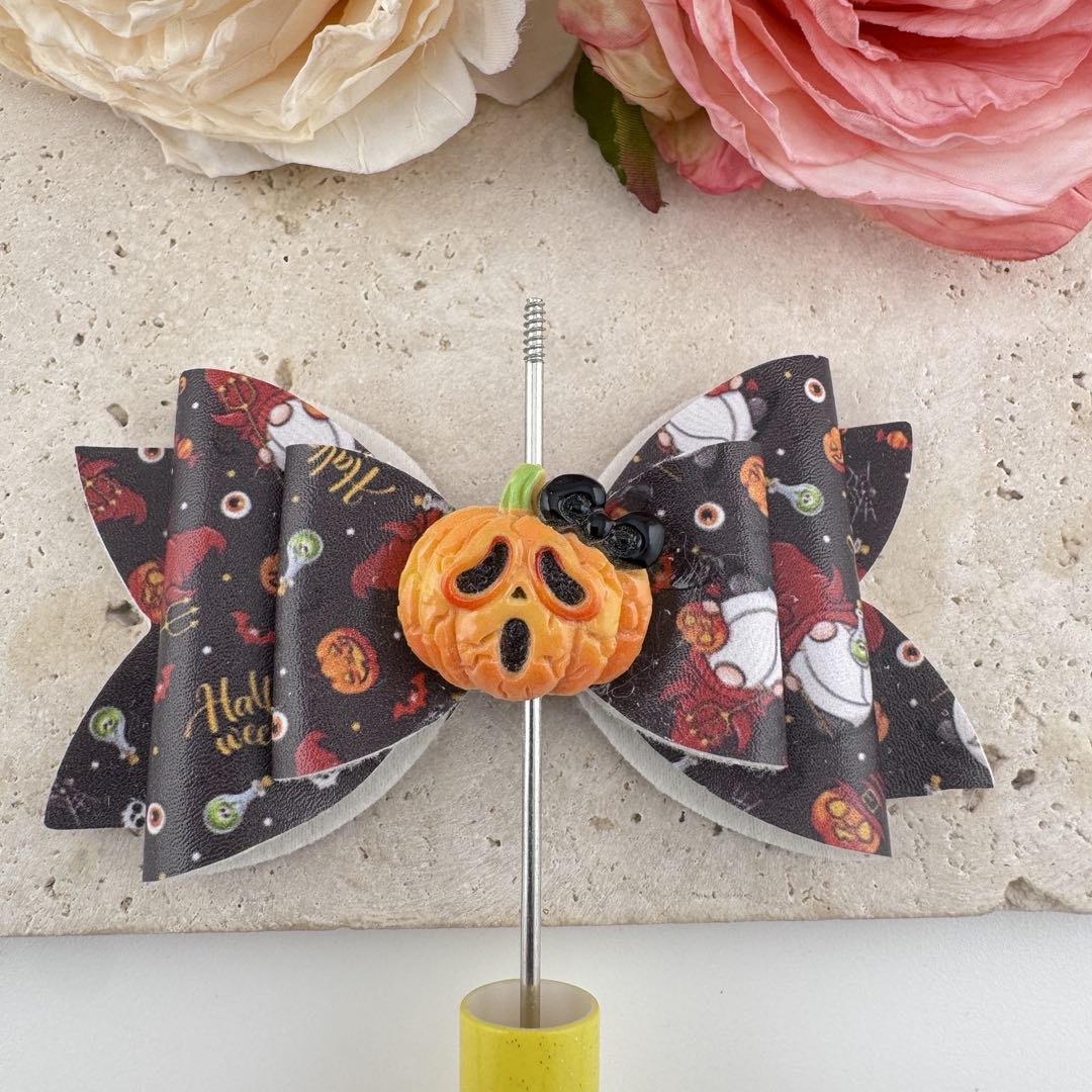 FS19667-About 24*26mm Halloween Bow Pumpkin Beads