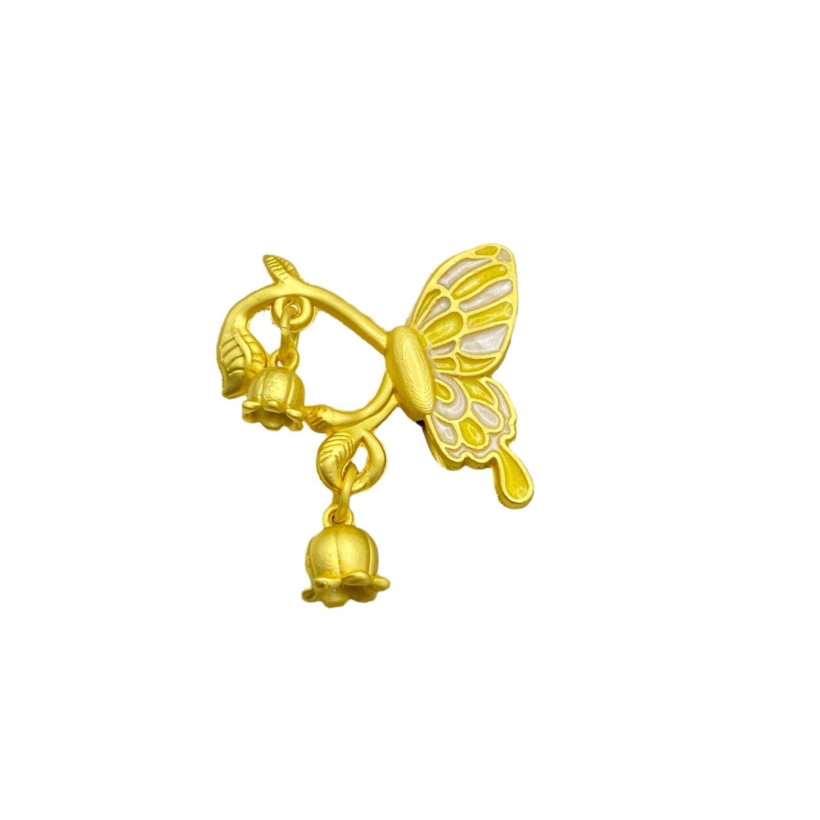 FS3090- 10 Pieces Butterfly with Lily of the valley Alloy Beads for Making Keychain