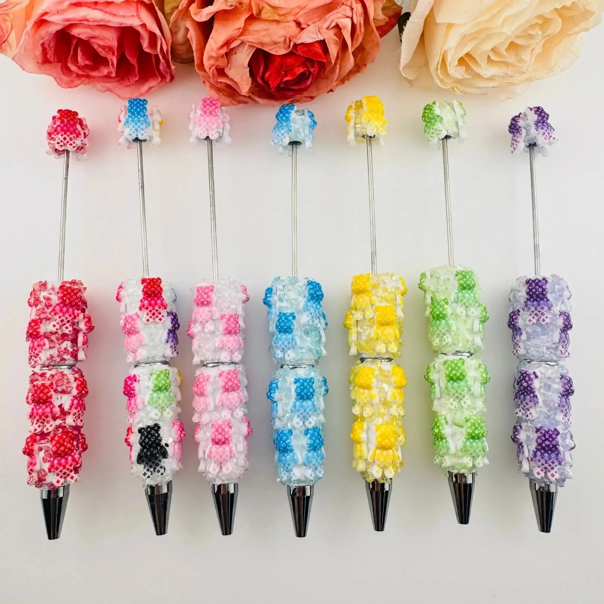 PP18764-Bear Clay Beadable Pens As Picture Shows -Zoe DIY Wholesale