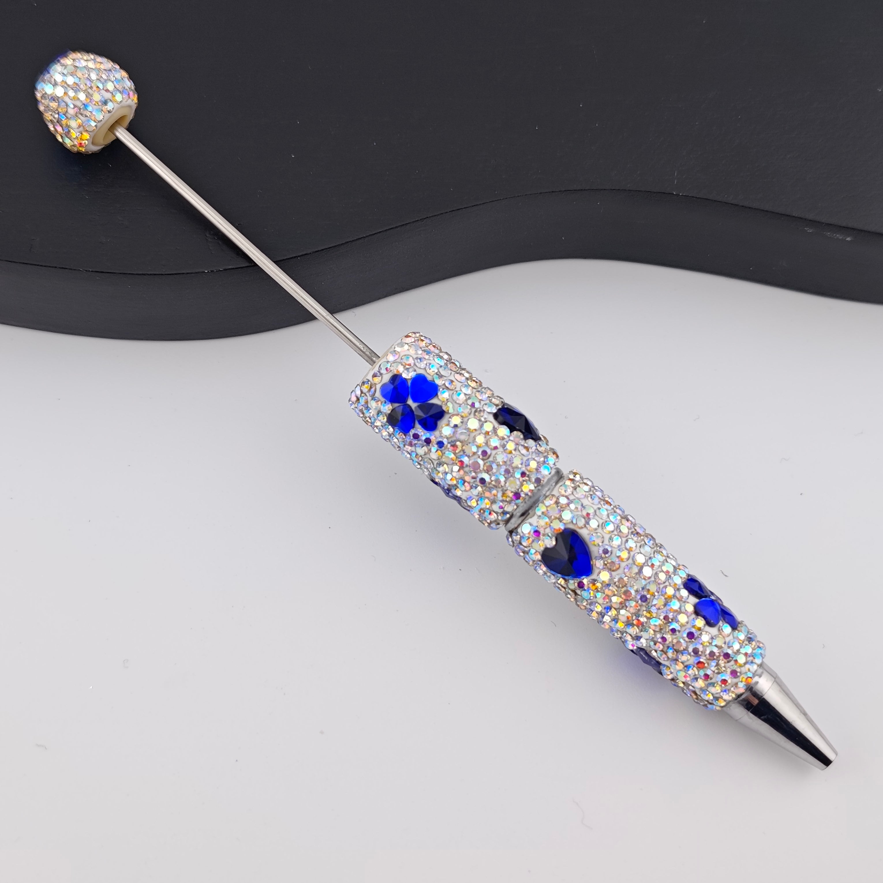 FS2938- 1 Piece Love Heart and Heart Clover Crystal Diamonds Fancy Pens