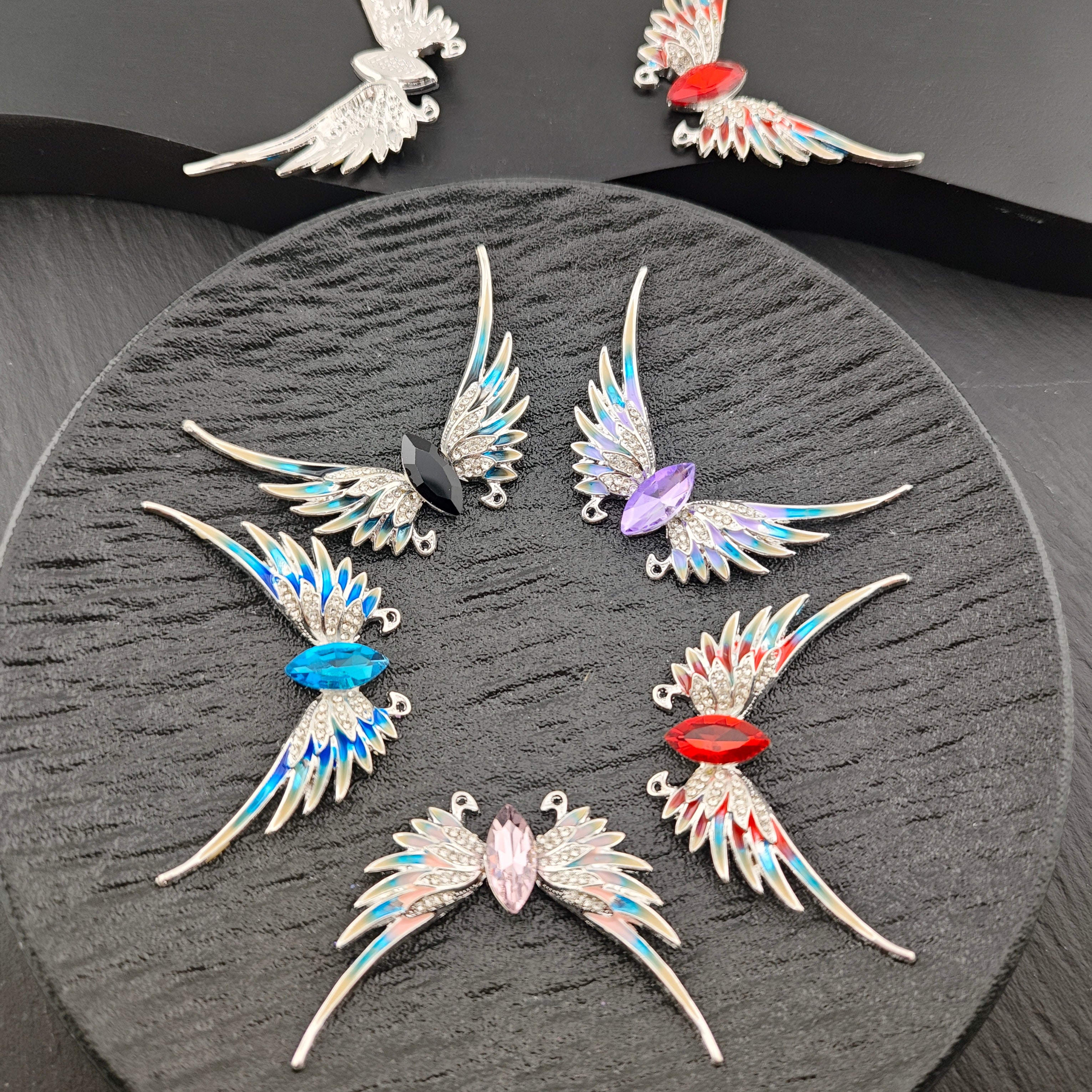 FS2638-Colorful Angel Wings Alloy Charms