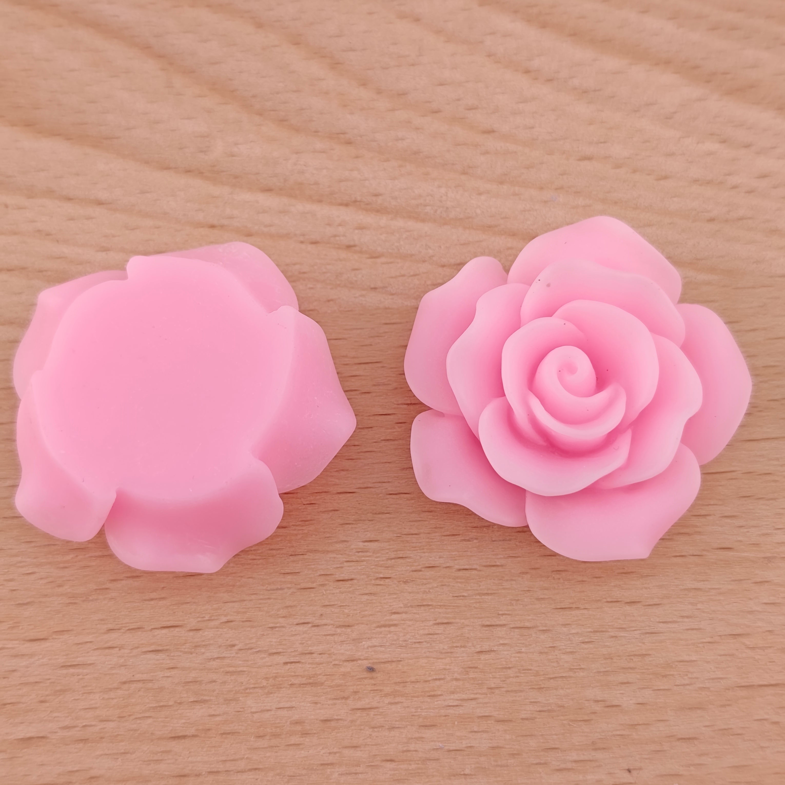 FS1567- 36mm Soild Color Glowing Rose Flower Resin Charms For Making Fancy Beads