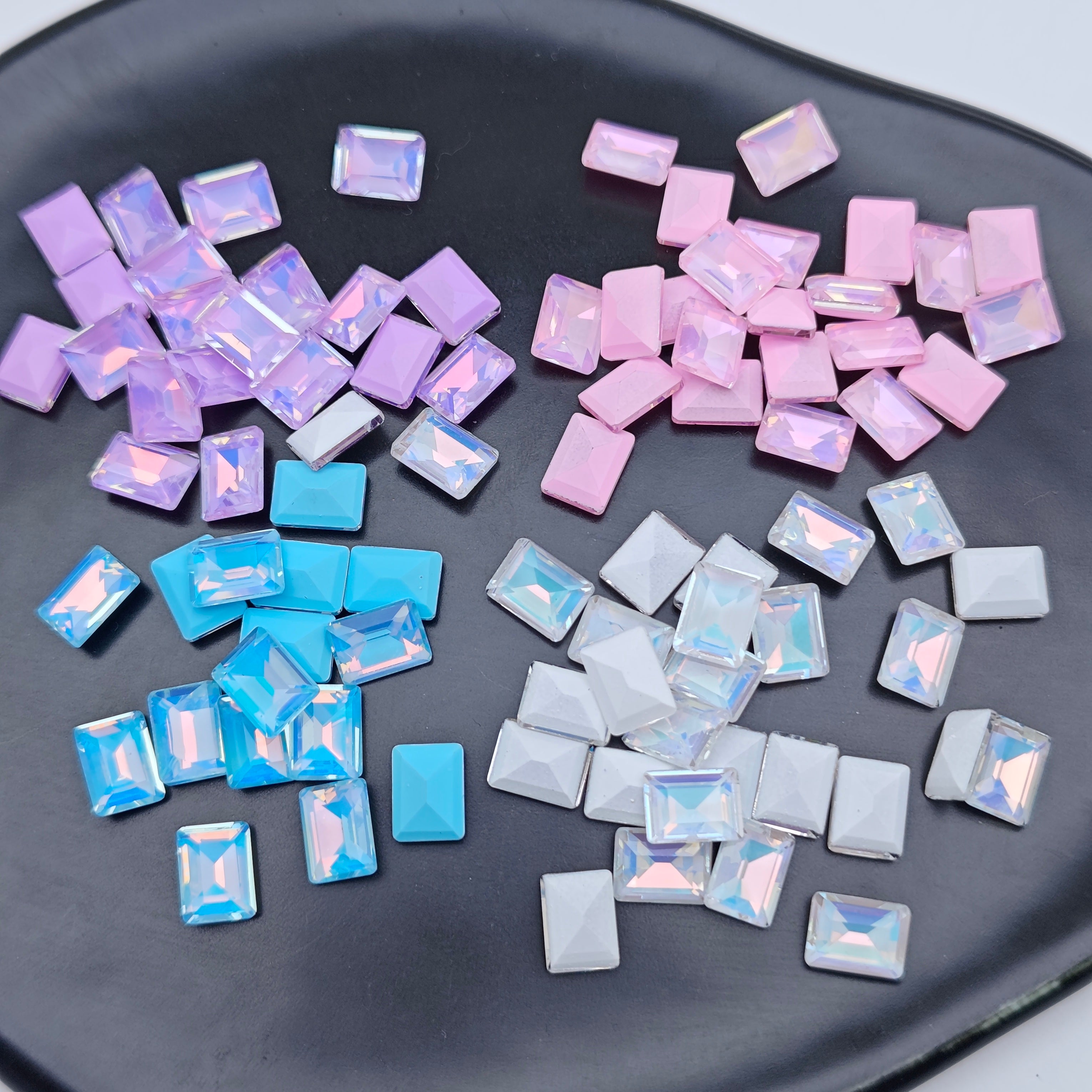 FS2261- 6*8MM Rectangular mocha Crystal Charms patch