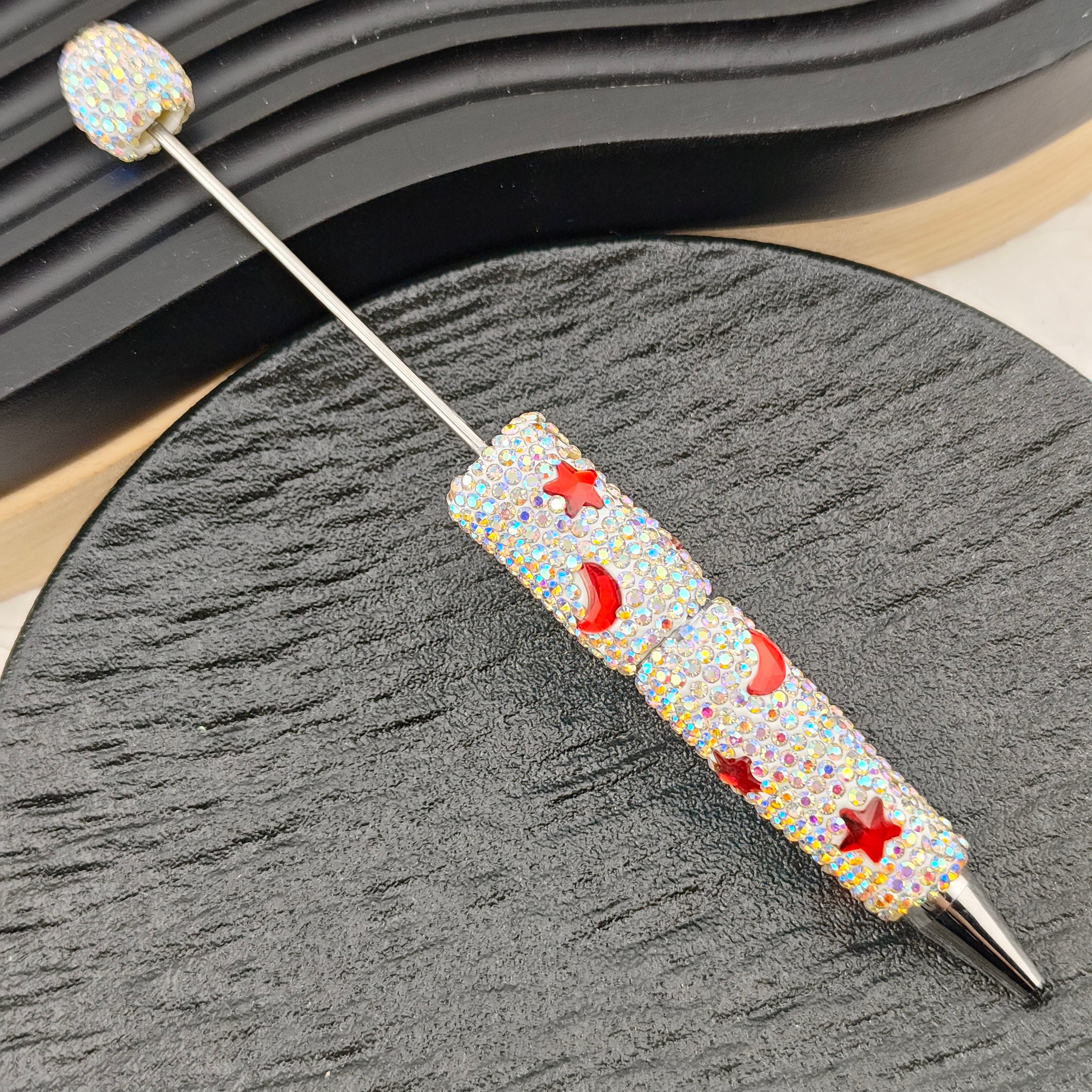 FS2878- 1 Piece Crystal Star and Moon Full Diamonds Fancy Pens