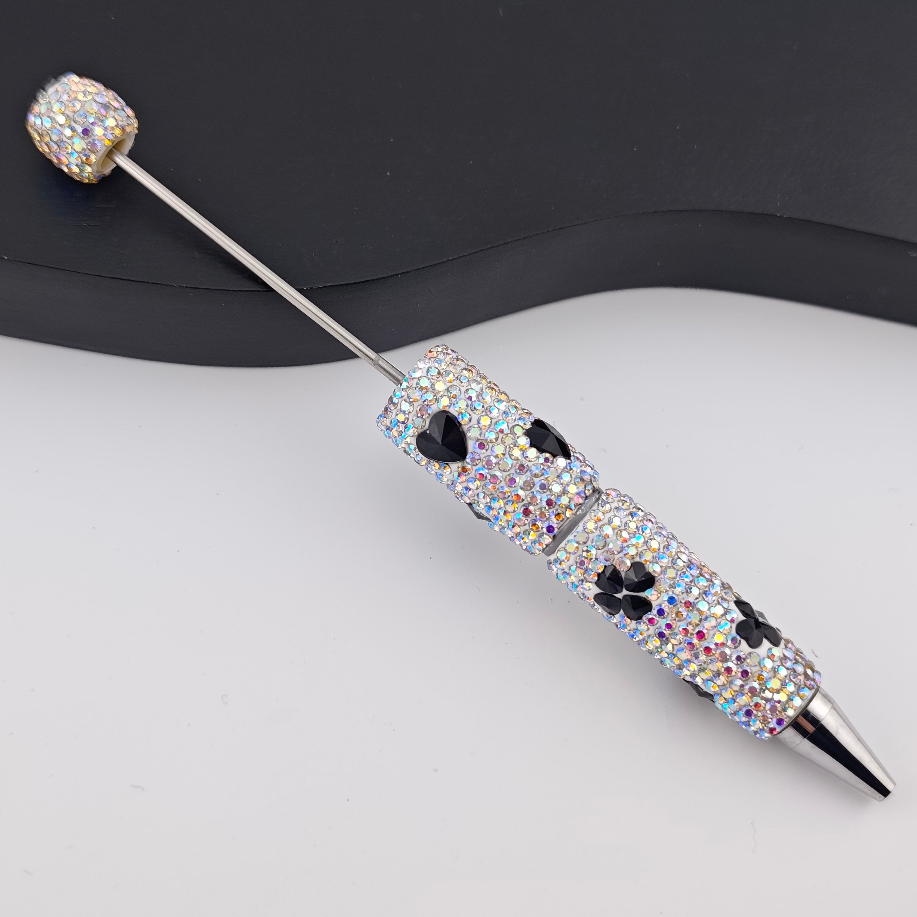 FS2938- 1 Piece Love Heart and Heart Clover Crystal Diamonds Fancy Pens