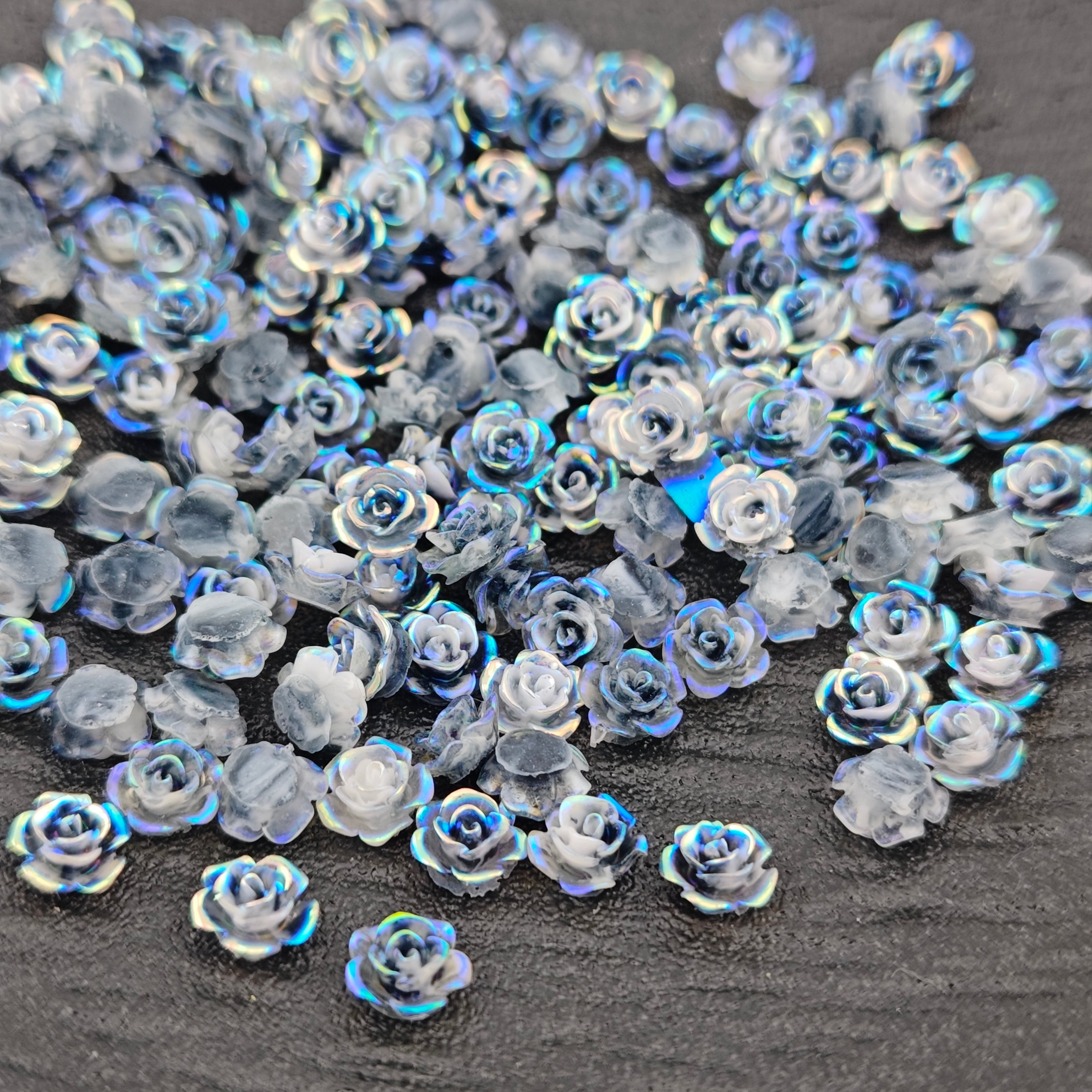 FS2038- 8mm UV black white Rose Flower