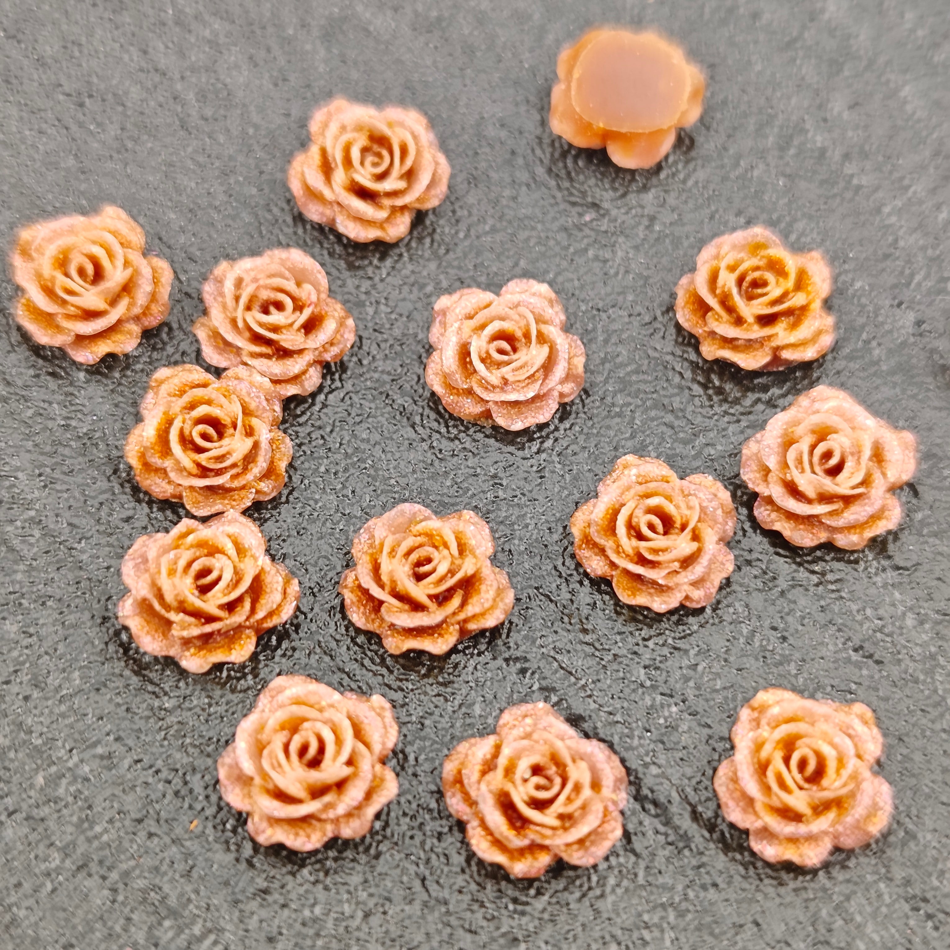 FS3023- 500 Pieces 10mm Rose Soft Flower Nails Charms for making fancy Beads and fancy Pens