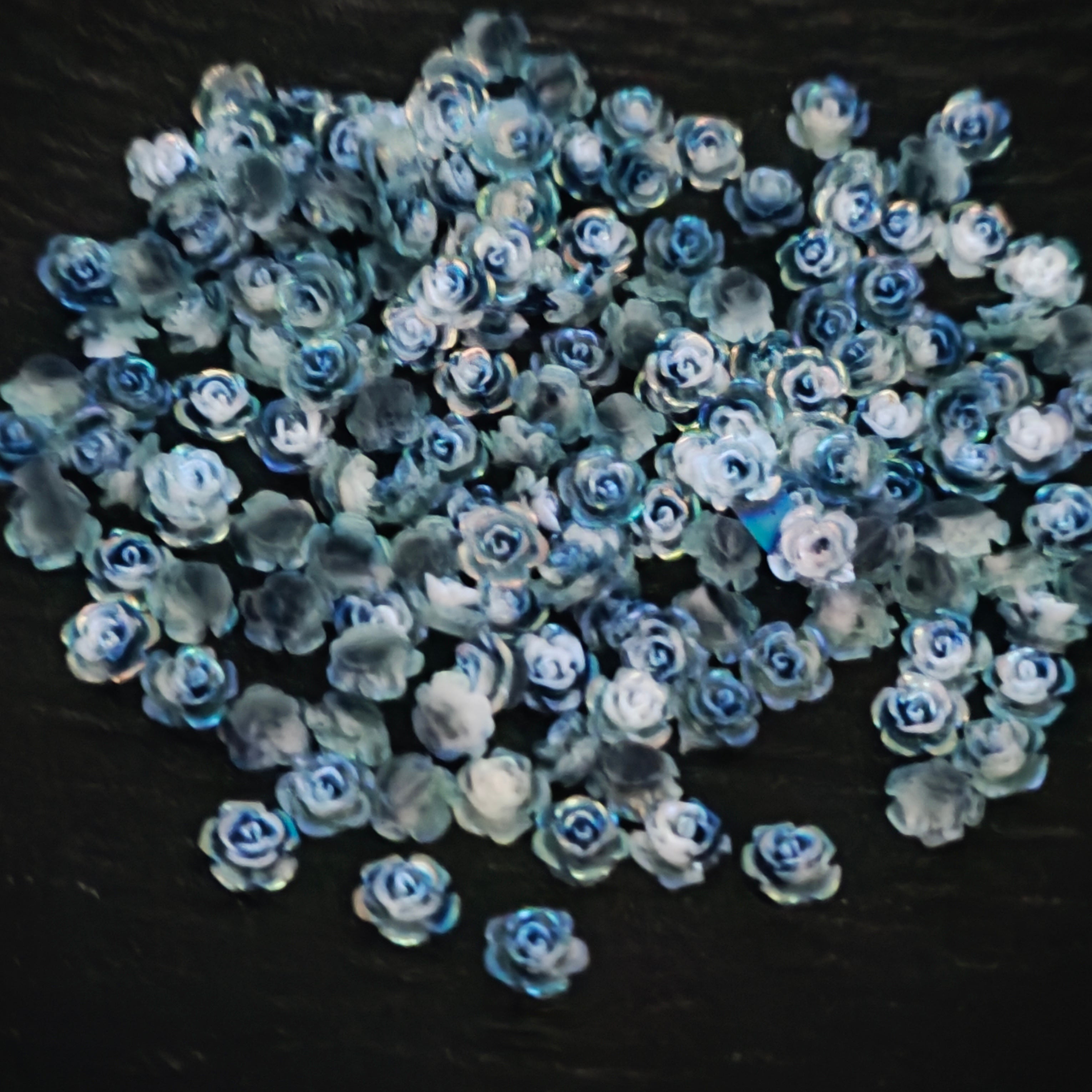 FS2038- 8mm UV black white Rose Flower