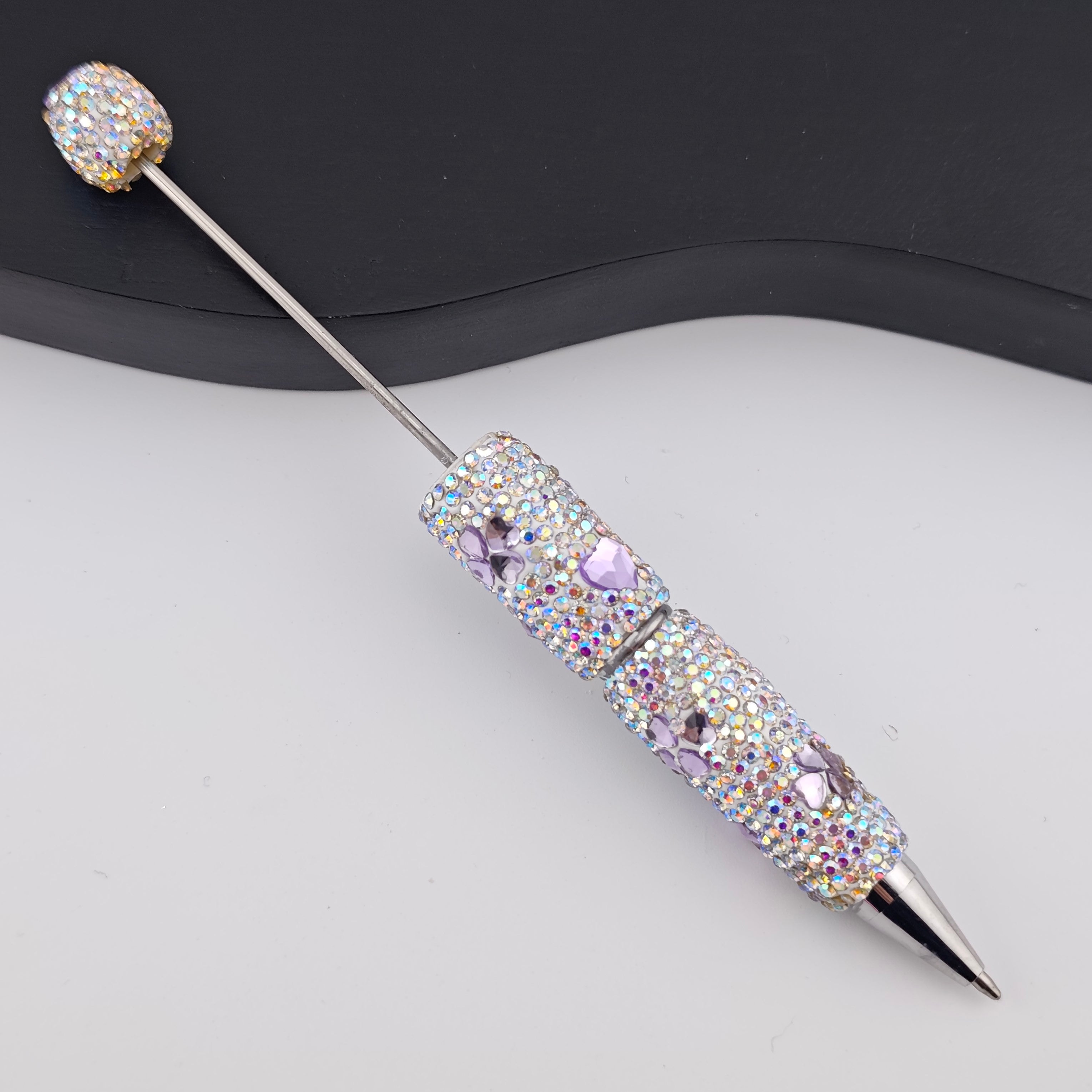 FS2938- 1 Piece Love Heart and Heart Clover Crystal Diamonds Fancy Pens