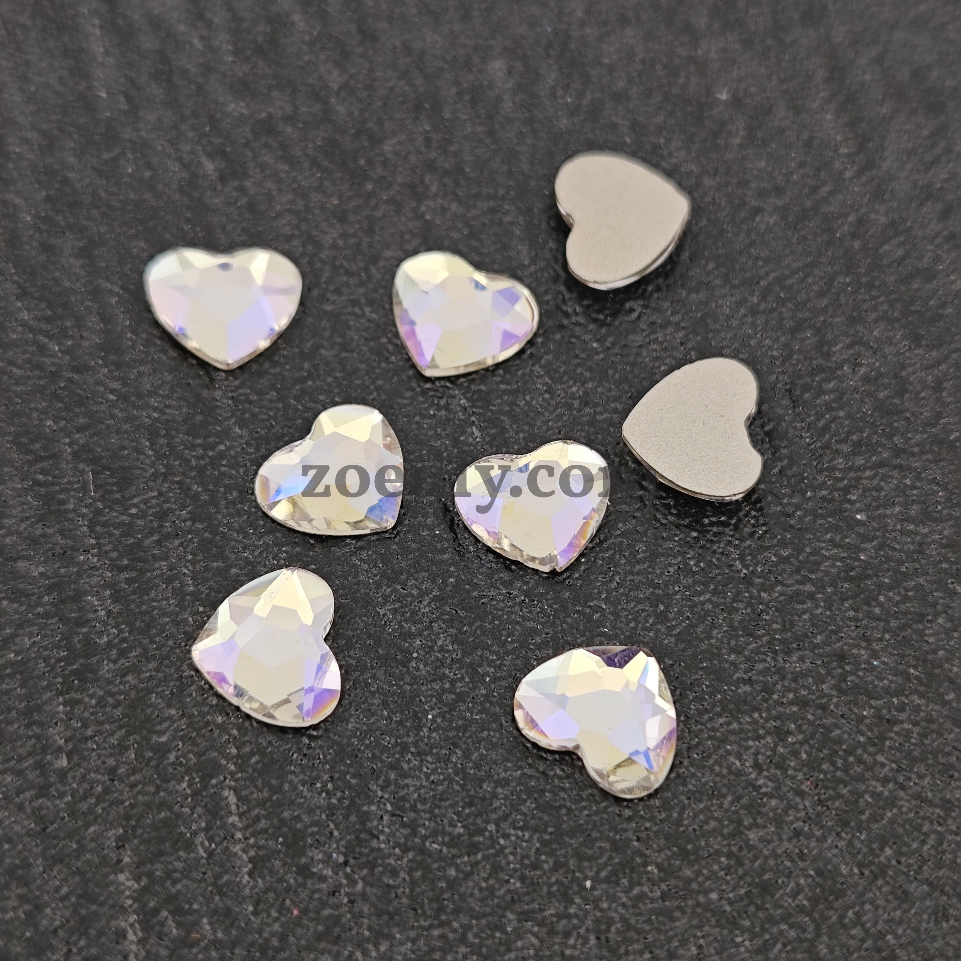 FS1437- 8*10mm Flat Bottom Heart Crystal For making fancy beads