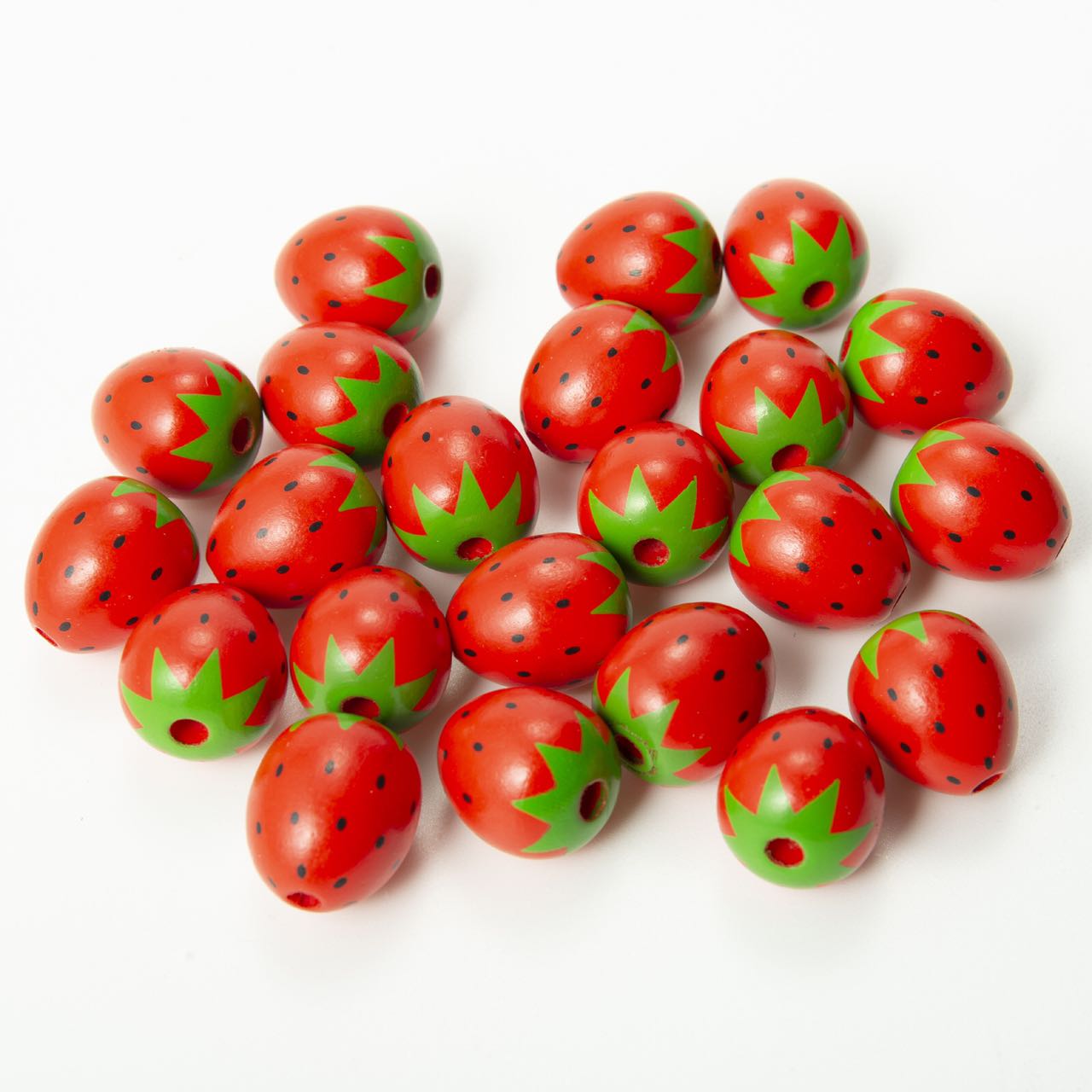 50 Pieces Strawberry Wooden Beads