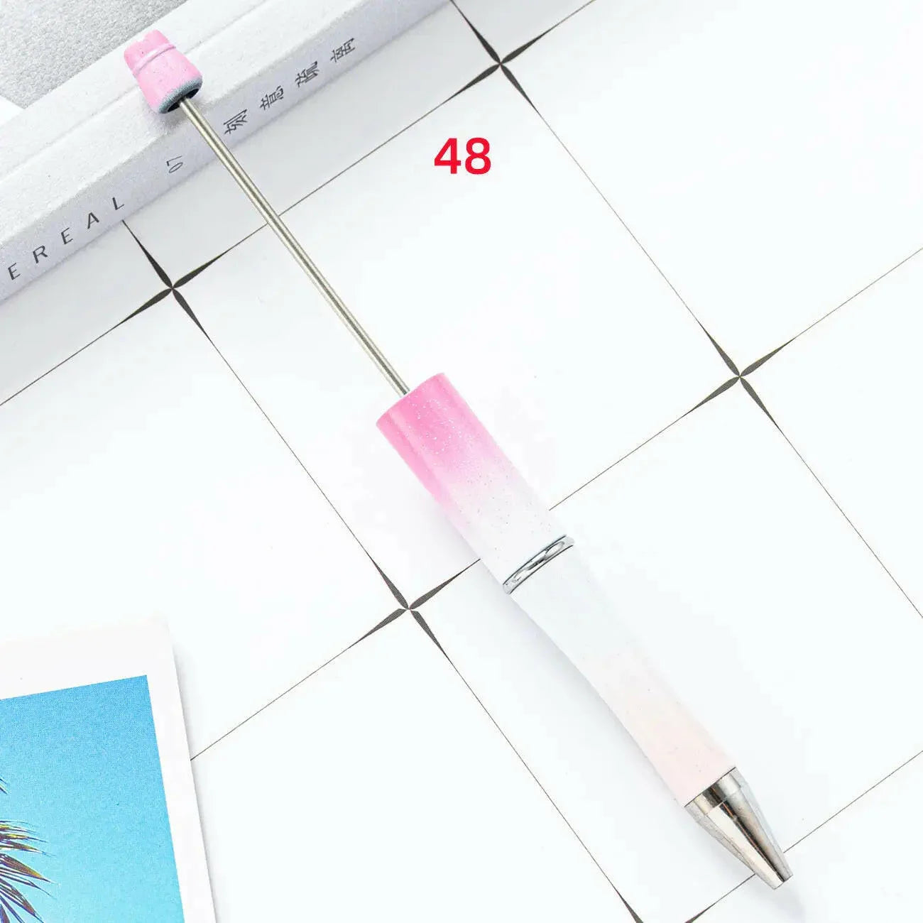 FS2342- Solid Color Plastic beadable Pens -PensZoe DIY Wholesale